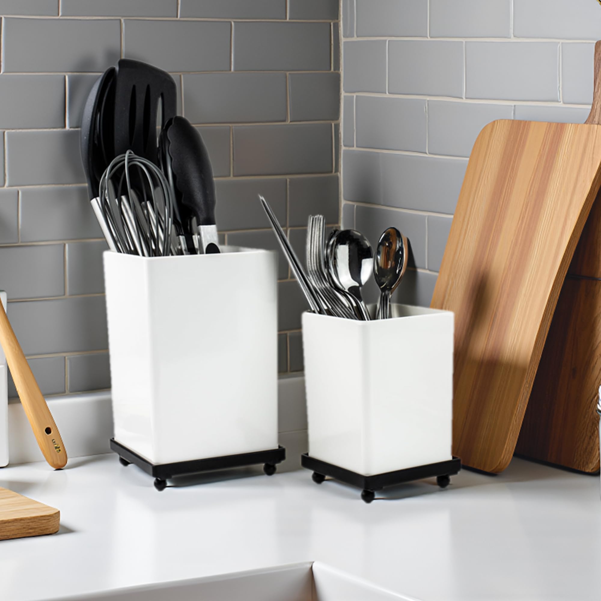 Large bin of ECOIOU tiered utensil holder 6.5 inch