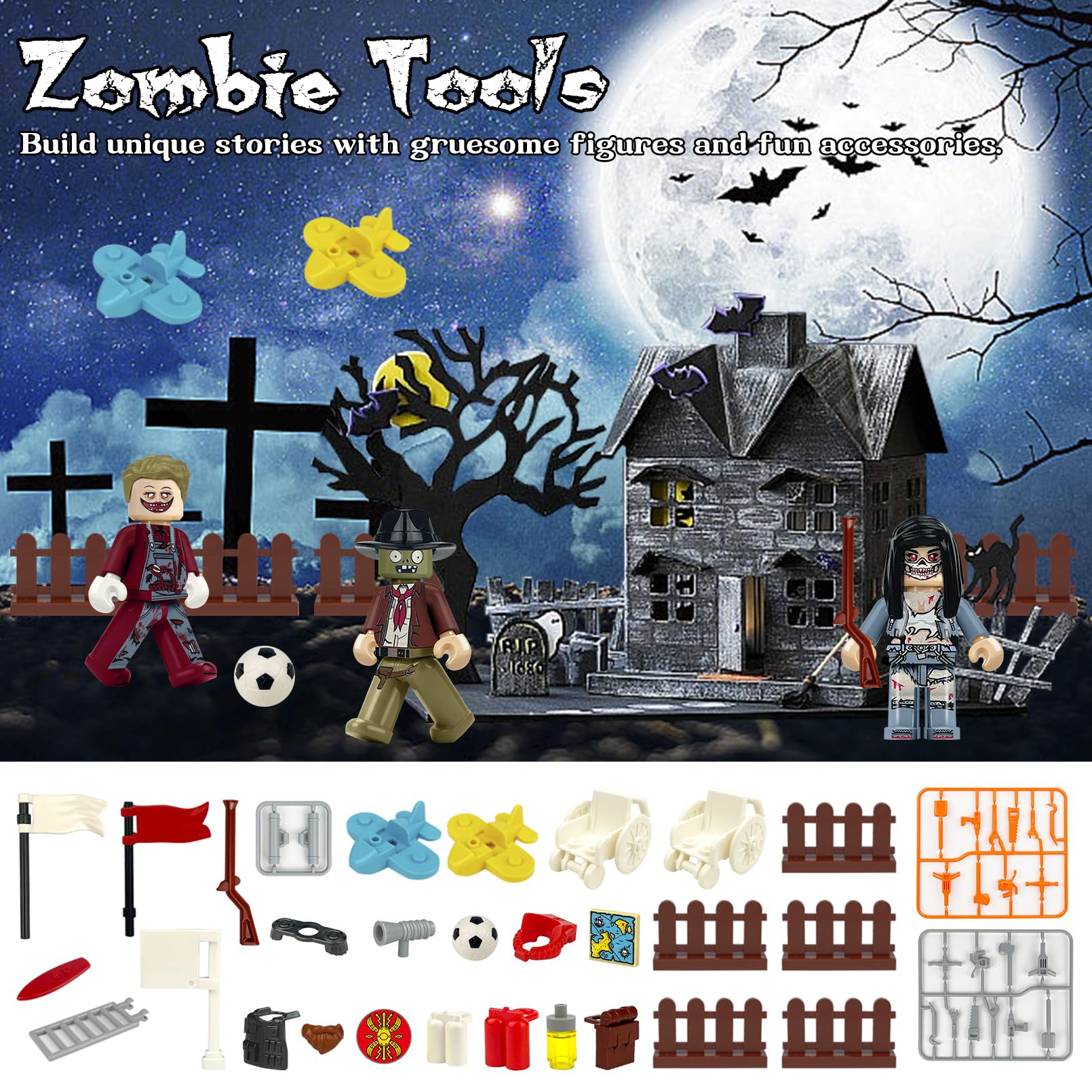zombie minifigures compatible with building bricks
