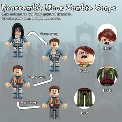 printed details on zombie minifigures high-definition