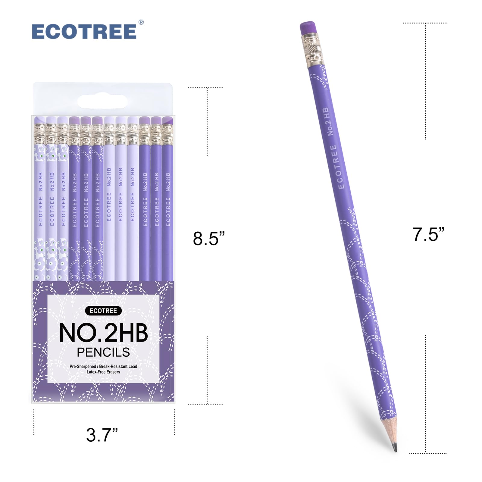 Packaging image for ECOTREE 12 count pastel pencils