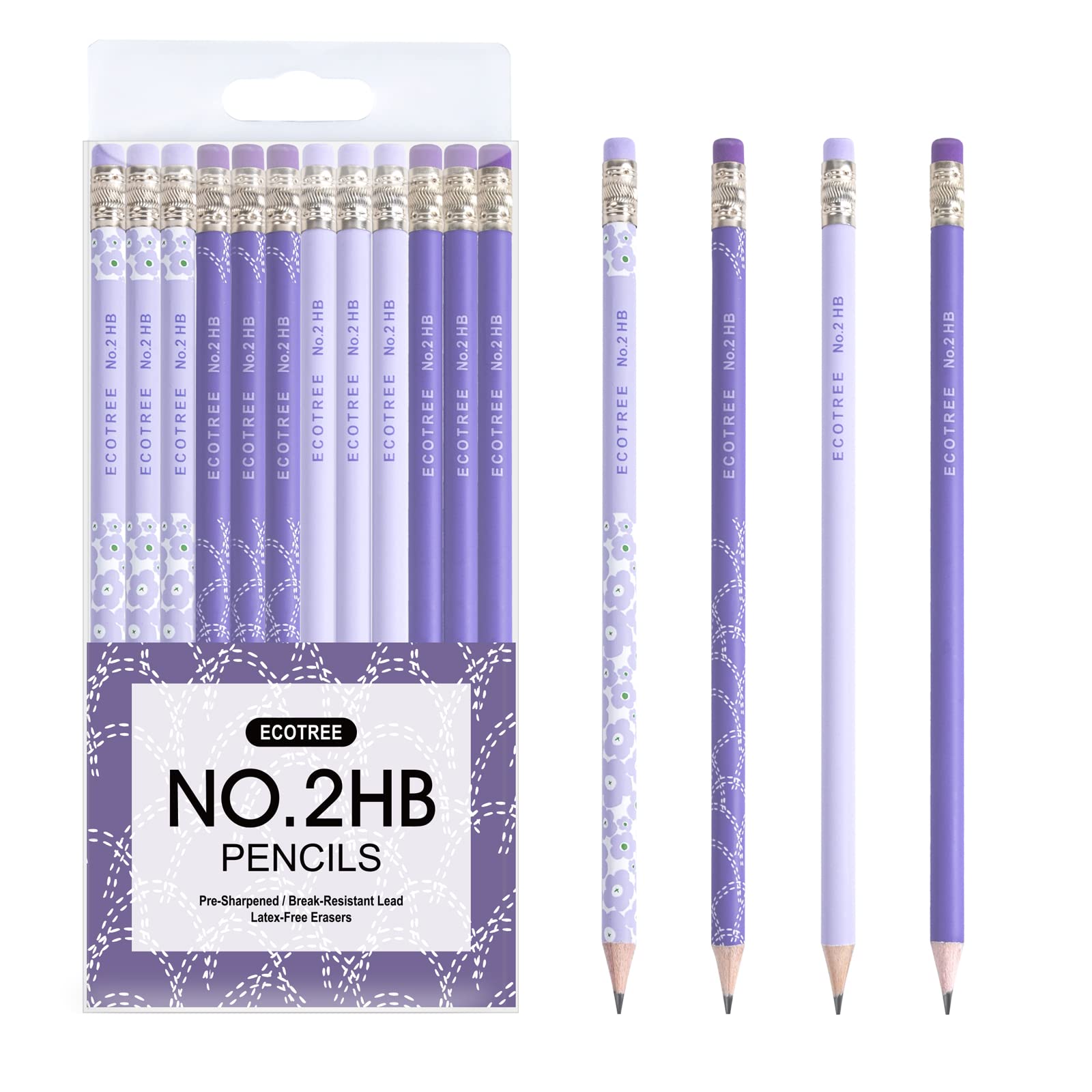 ECOTREE stocking stuffers pastel pencils pre-sharpened 12 count packaging