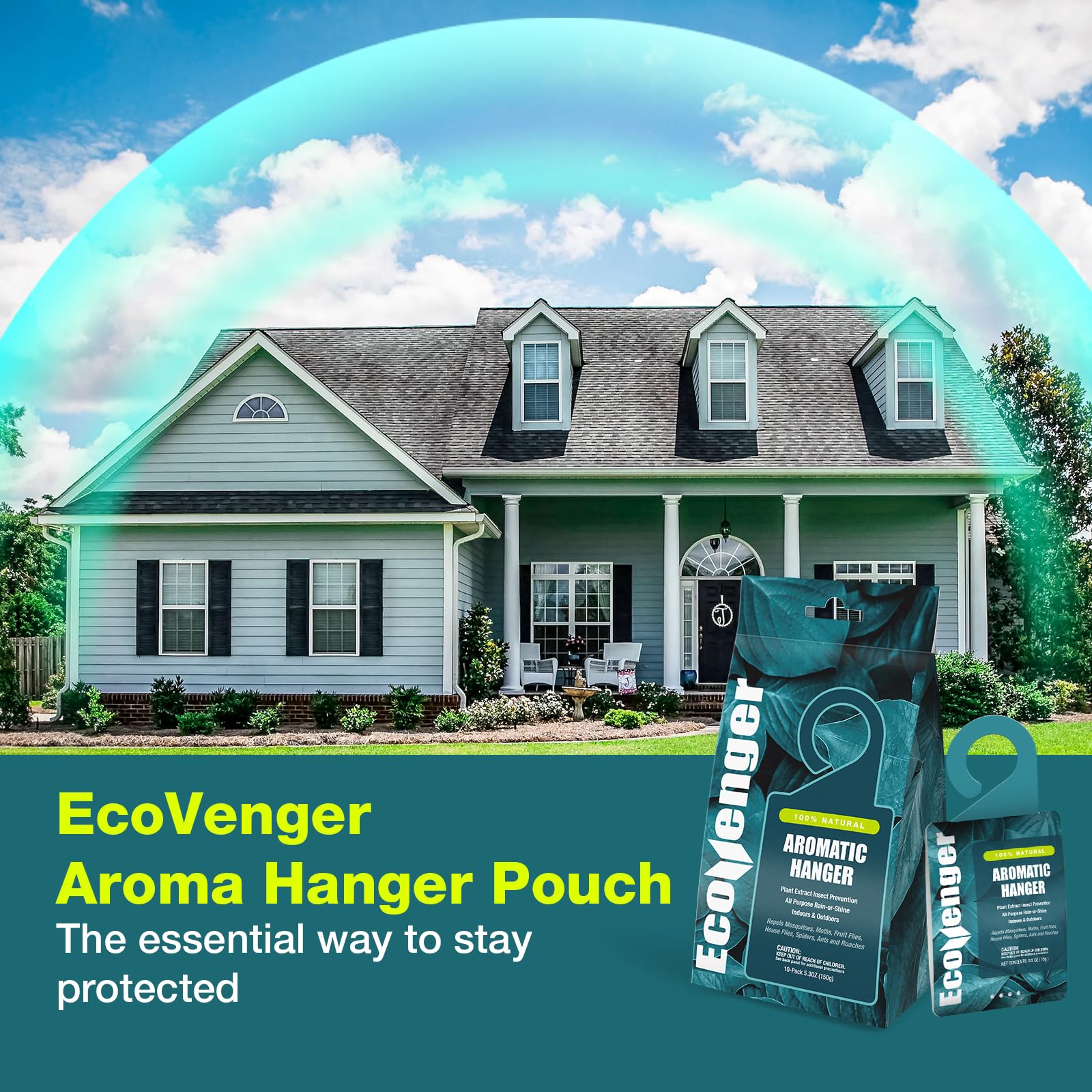 Natural insect repellent sachet for indoor outdoor use including garden dresser or tree hanging