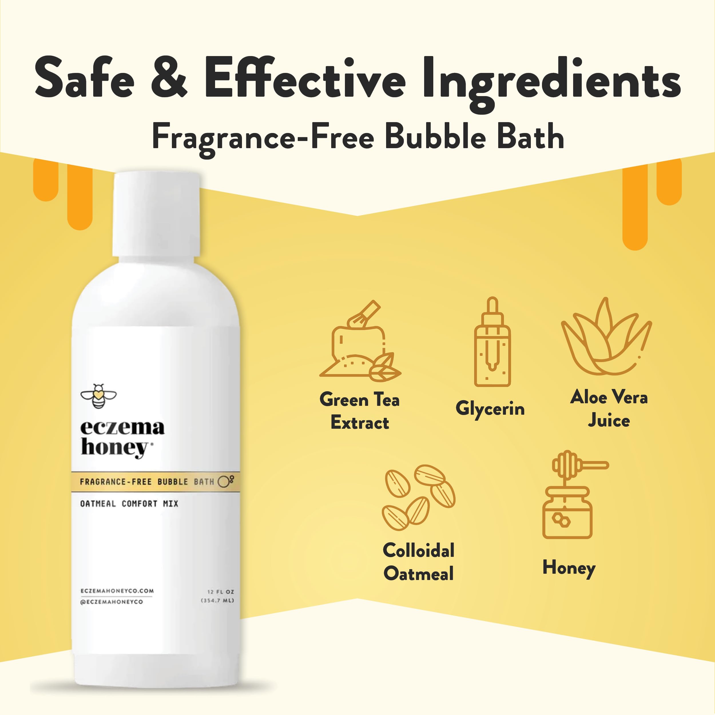 Fragrance-free oatmeal comfort bubble bath for sensitive skin