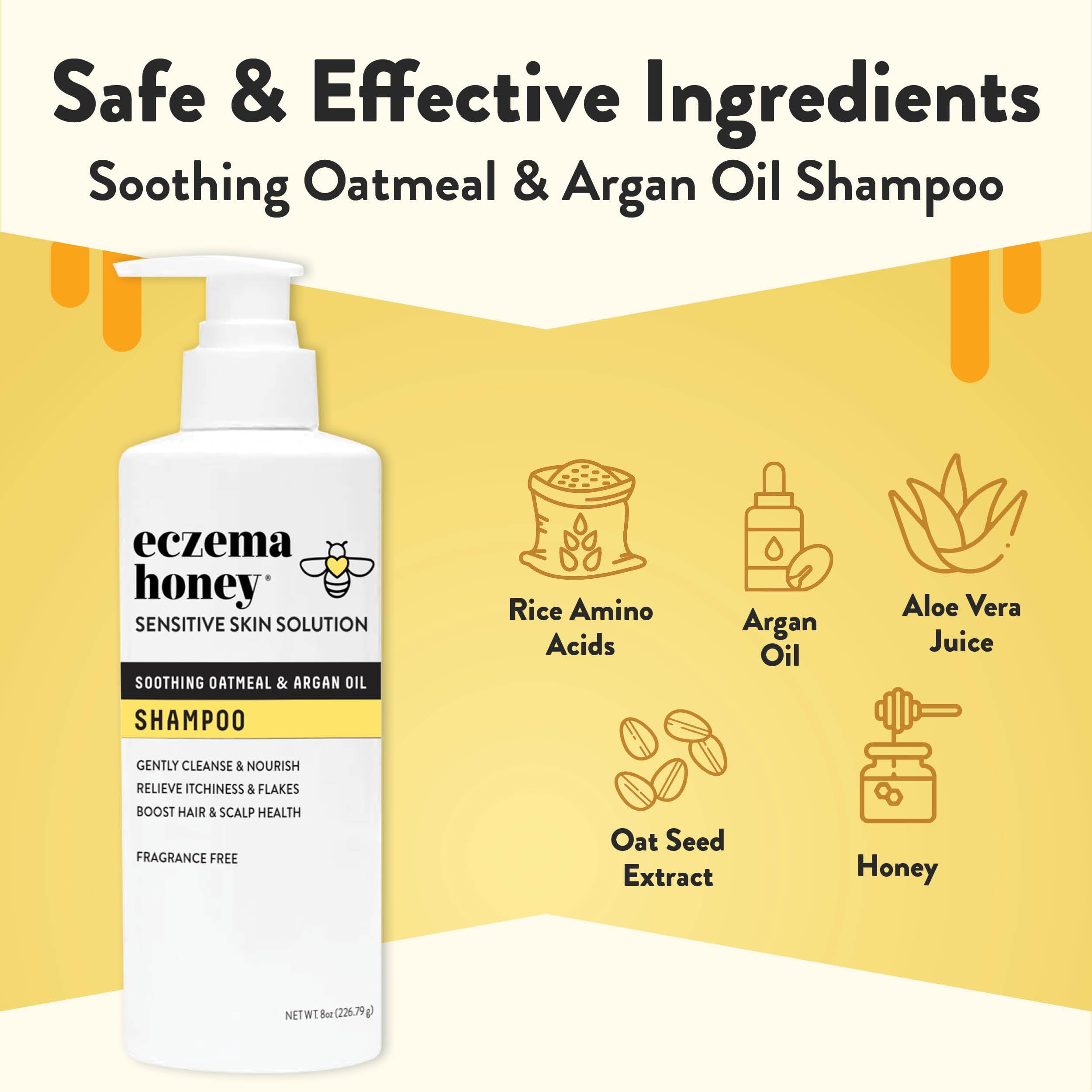 Shampoo with Honey Oat Seed Extract and Argan oil