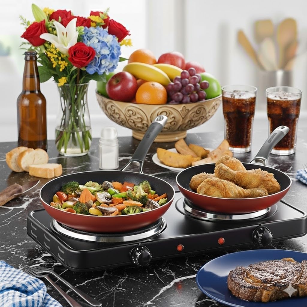 Compact stainless steel body with non-slip feet for stability