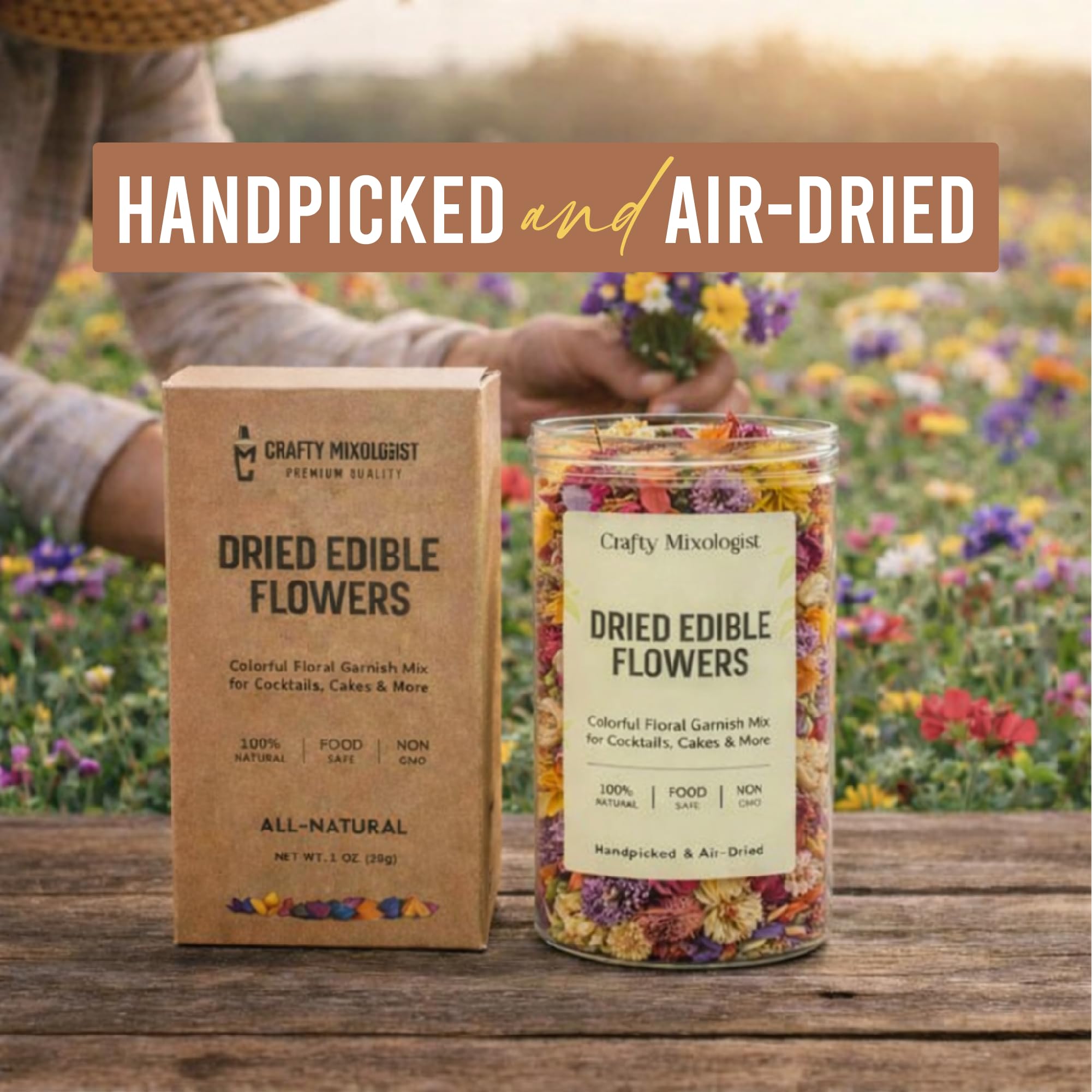 Cocktail garnish edible flowers mix 50g