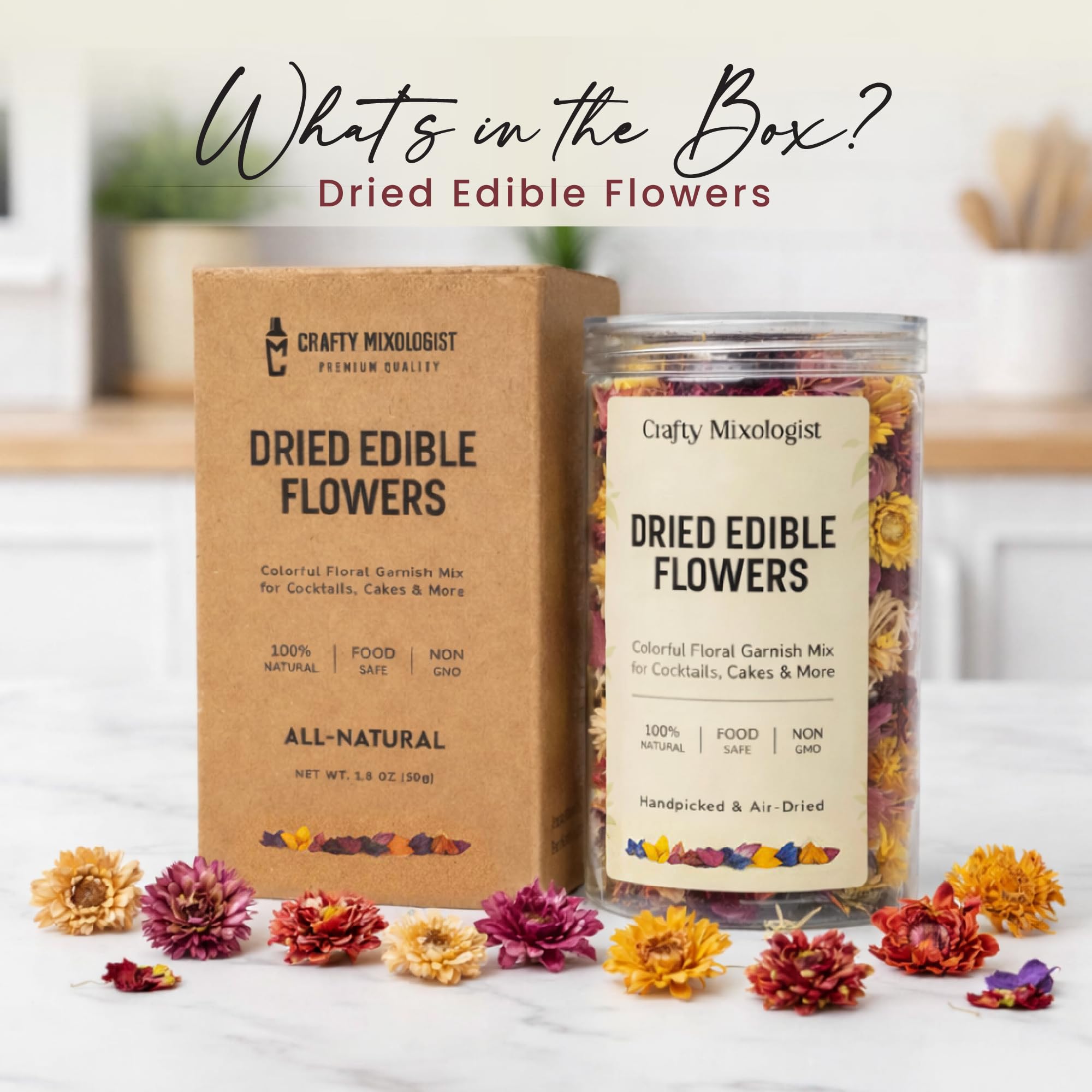 Edible flower mix 50g for cake decorating