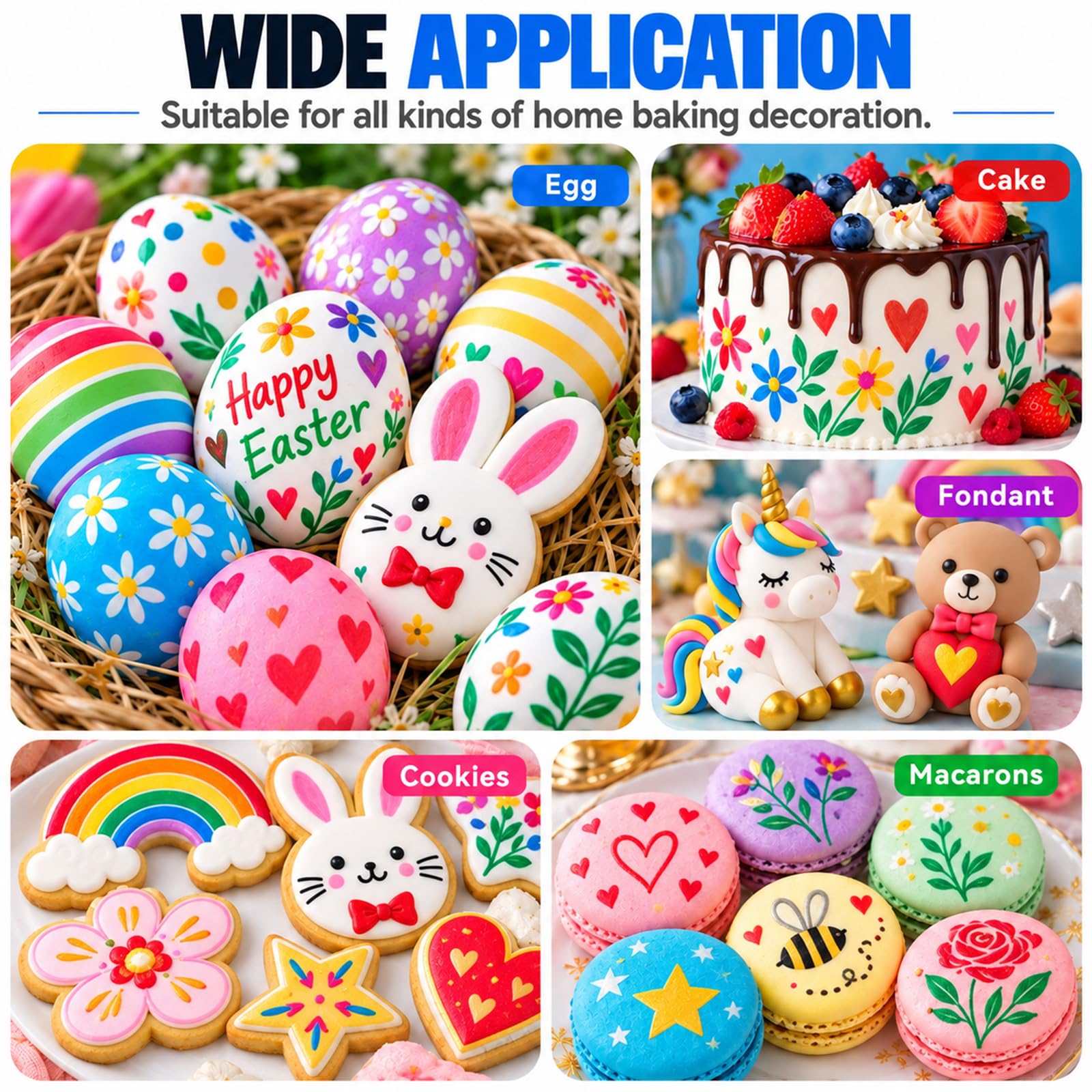 Edible marker pen set for cookies cakes pastries