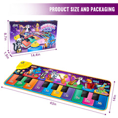 Educational play mat teaches colors instruments and animals