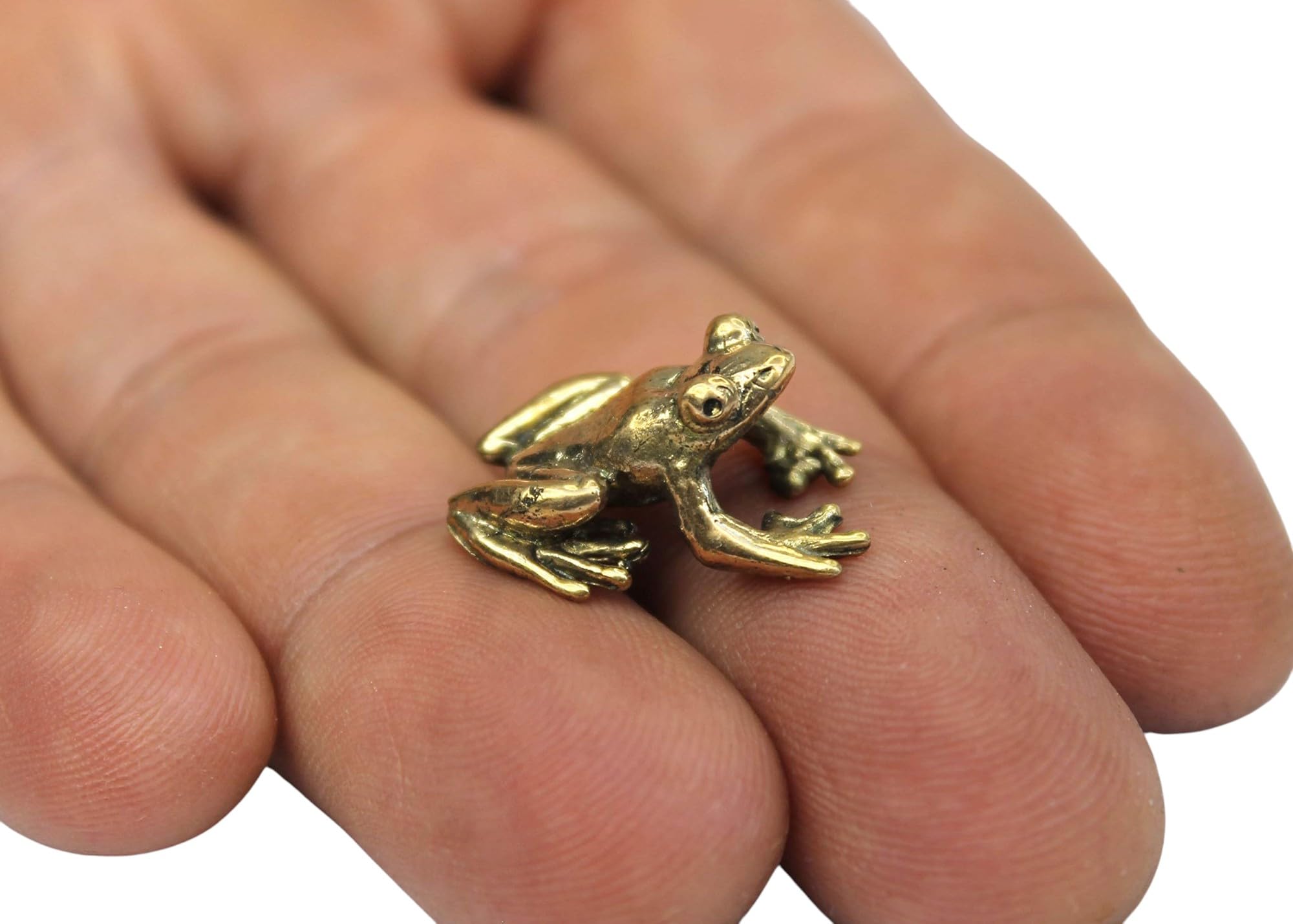 Edysons brass frog figurine 2 cm long 2 cm wide 1 cm high