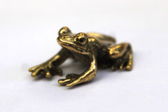 Brass frog talisman handmade in USA by Edysons
