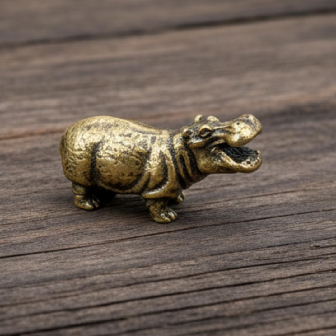 Edysons hippopotamus brass figurine height 1.5 cm