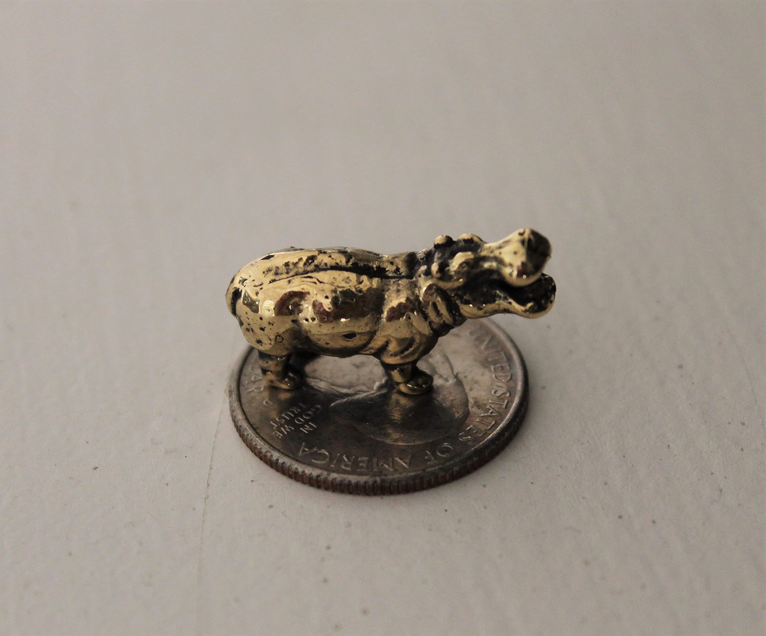 Small brass hippo figurine by Edysons