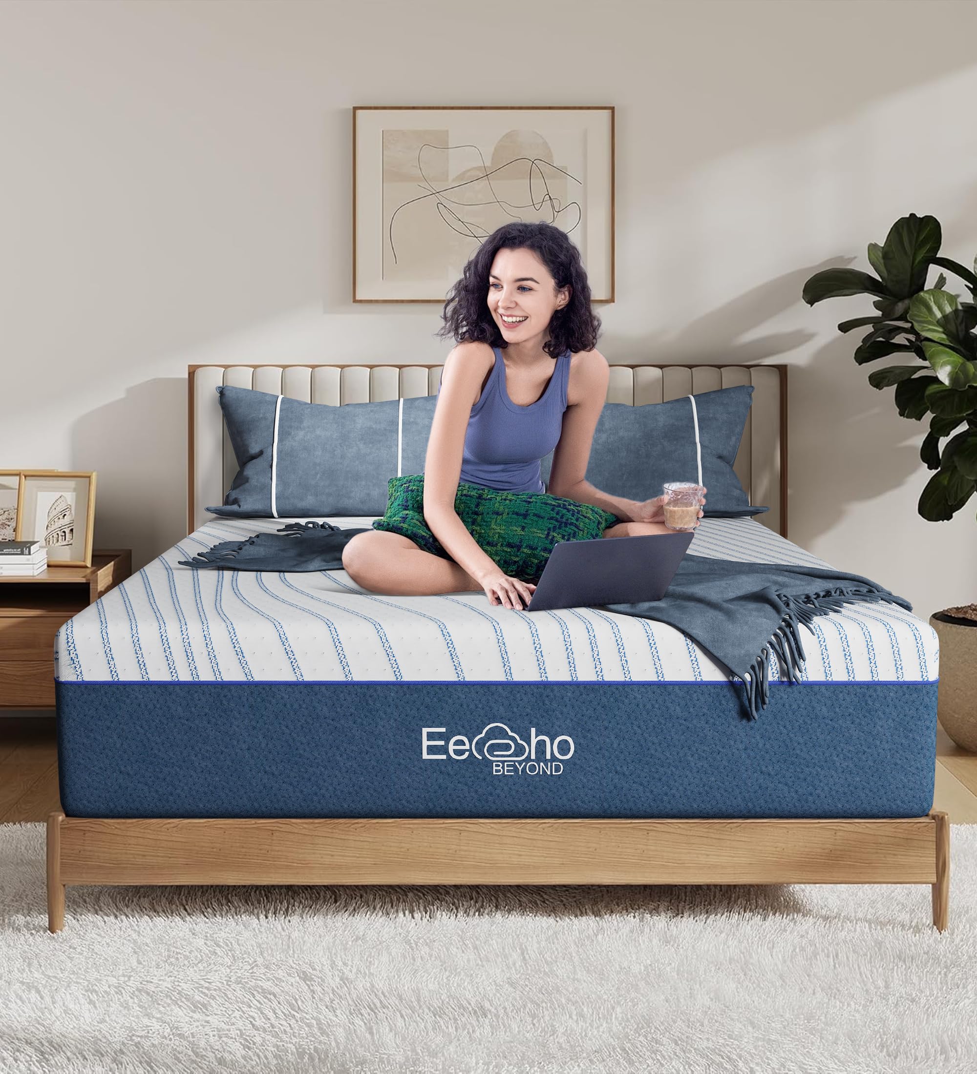 blue eechobeyond queen mattress top view