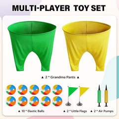 outdoor game set with flags stands and balls