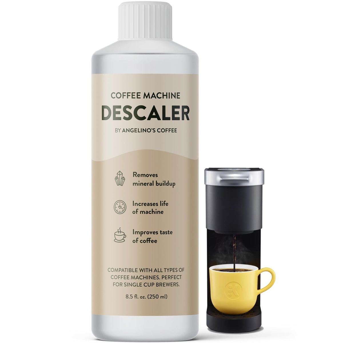 Bottle label for Effective Keurig Descaling Solution