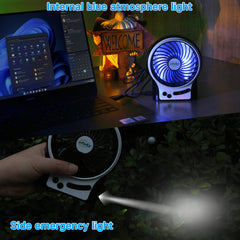 efluky mini desk fan with LED light
