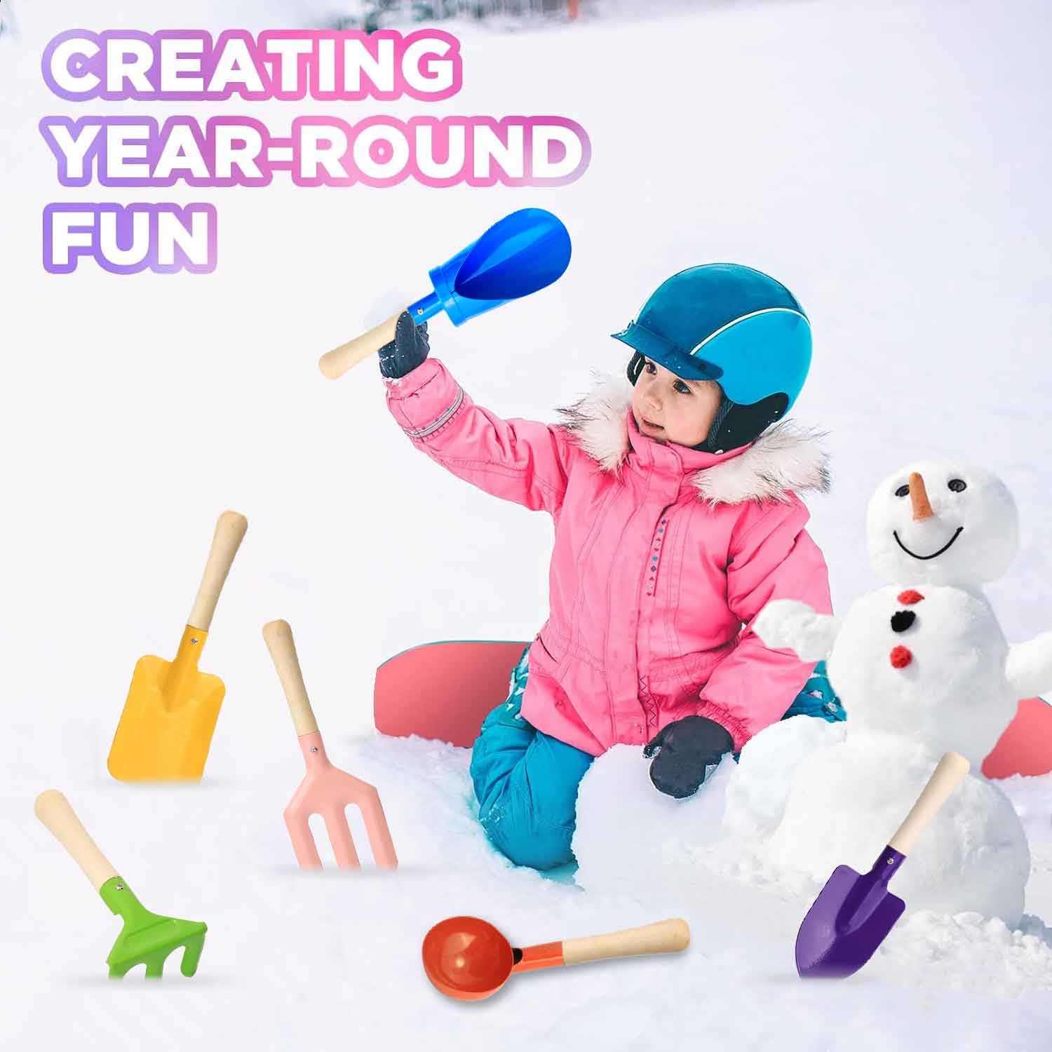 Egashow kids gardening tools flat shovel with wooden handle