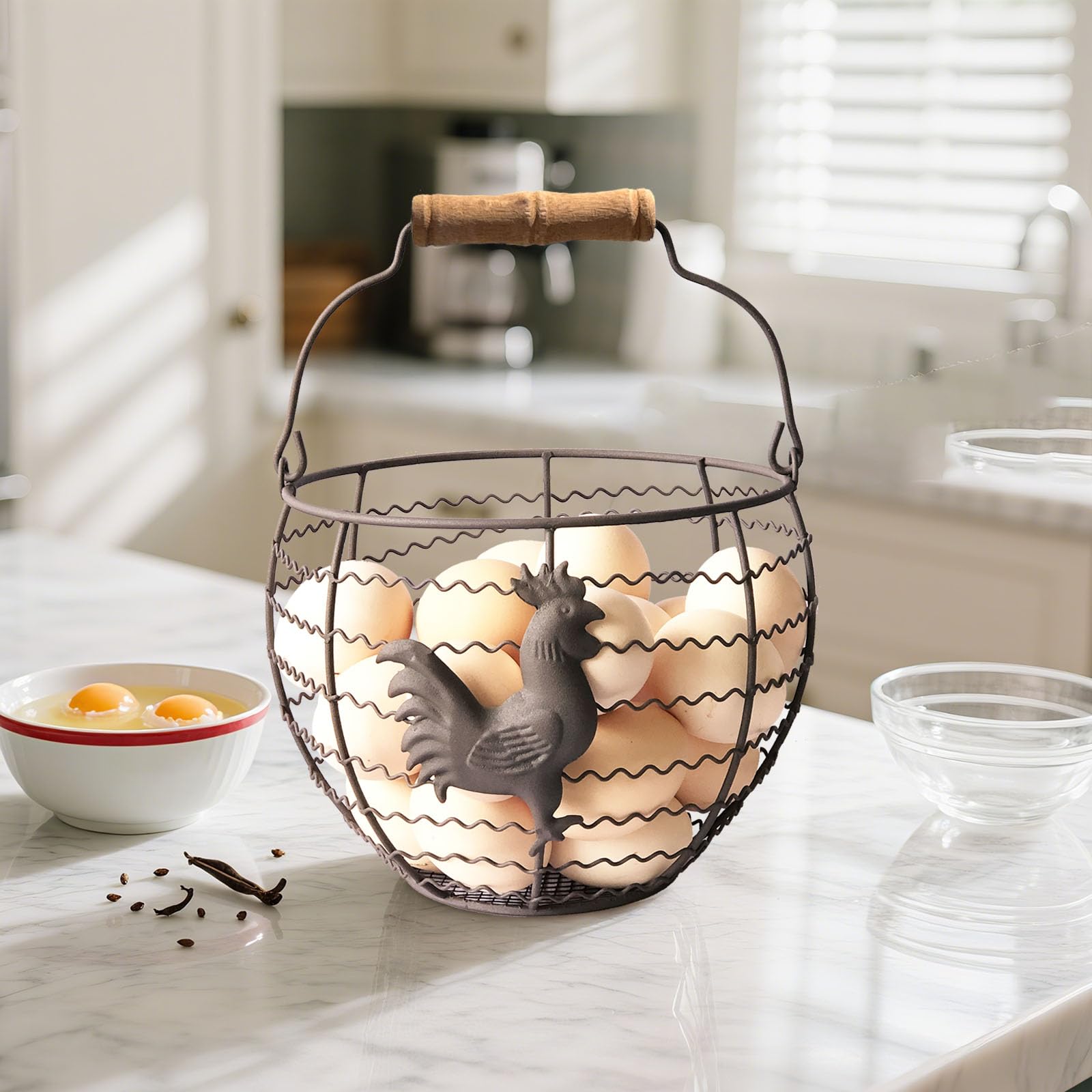 decorative chicken egg basket for kitchen decor
