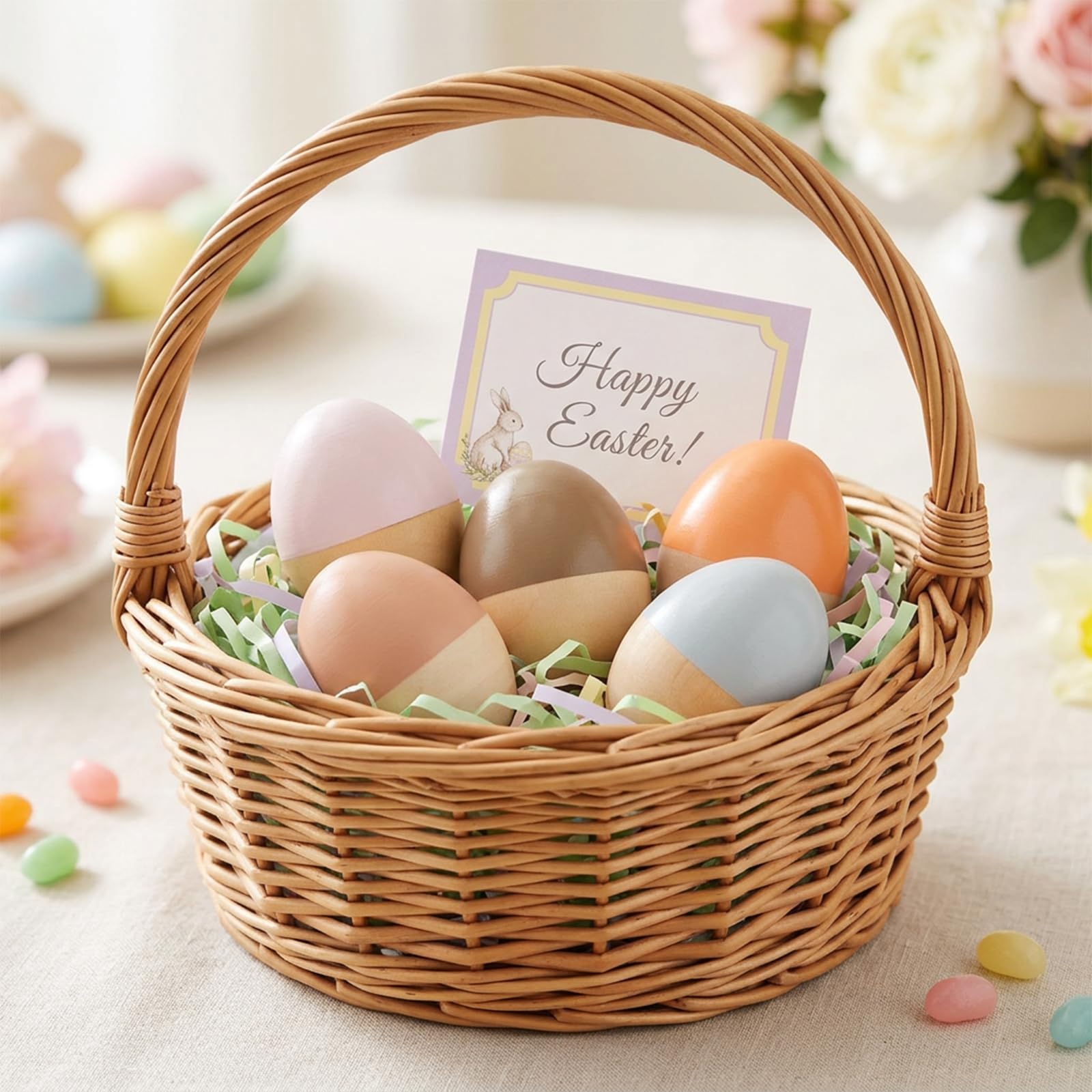 Handheld shaker eggs with rustling sounds