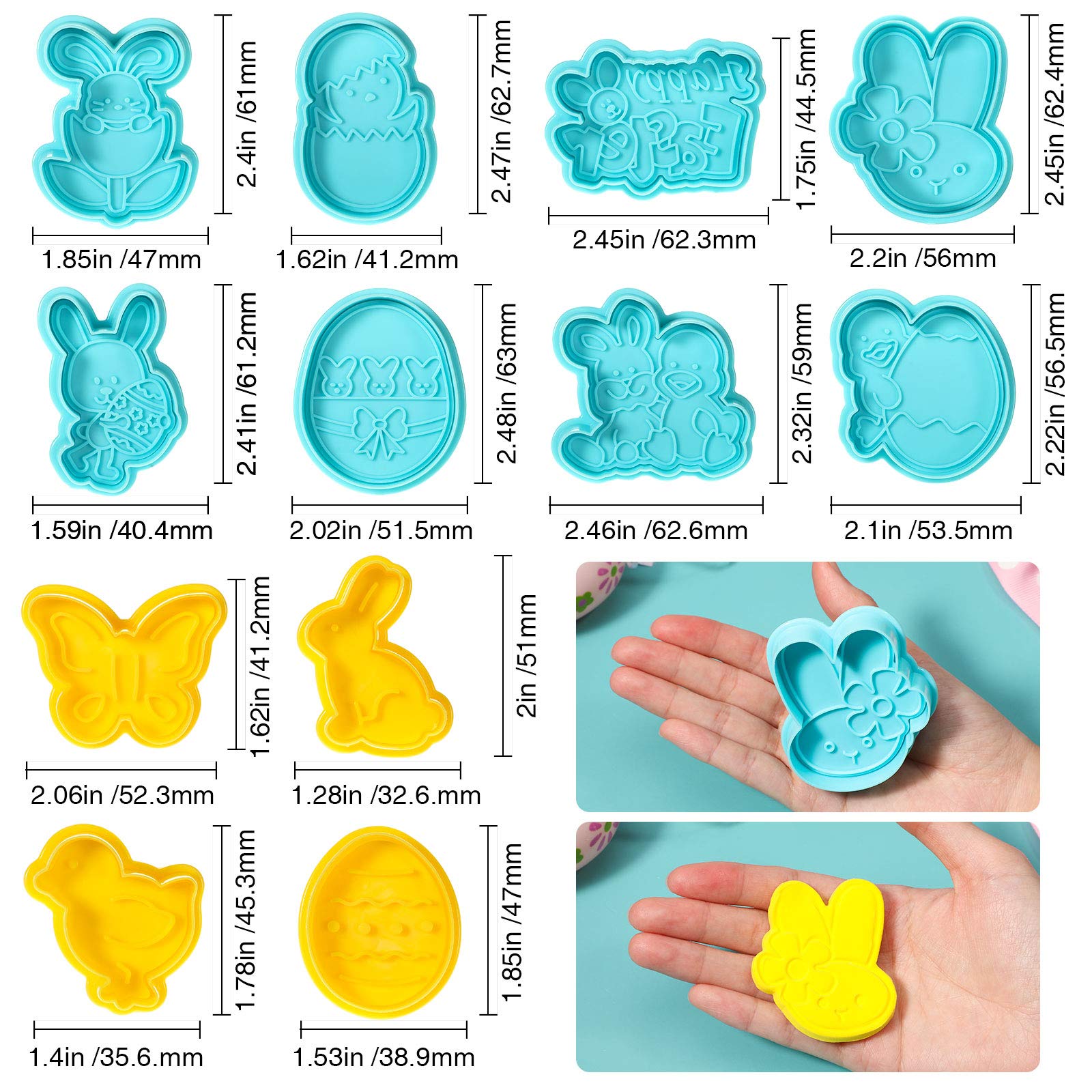 Egg shape cookie cutters suitable for cookies and pastries