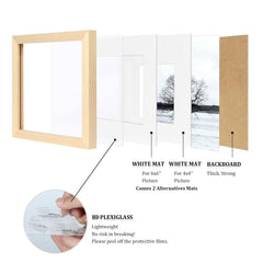 Set of 4 wooden picture frames for wall or table display