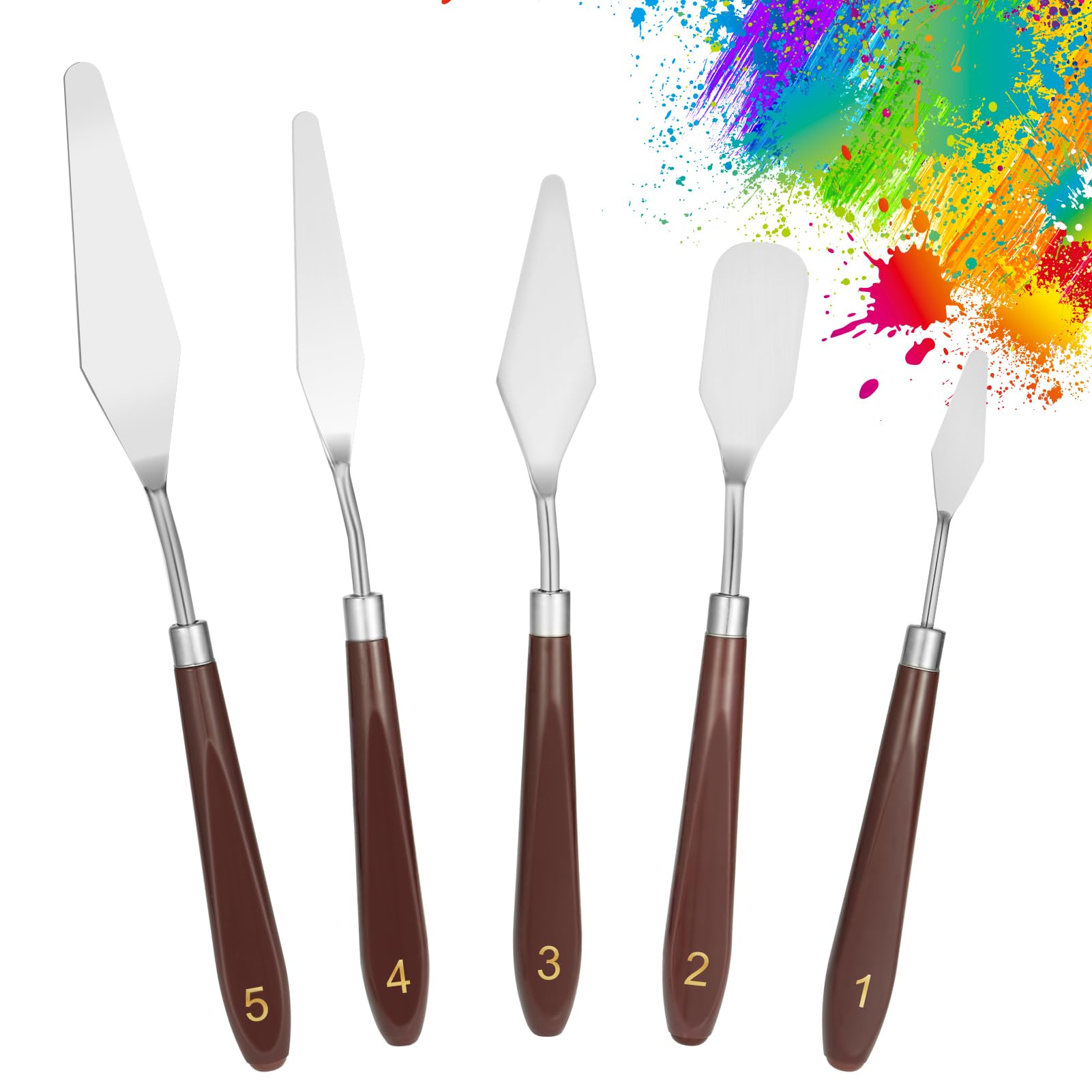 EGYPAMID palette knife 5pcs set with stainless steel blades