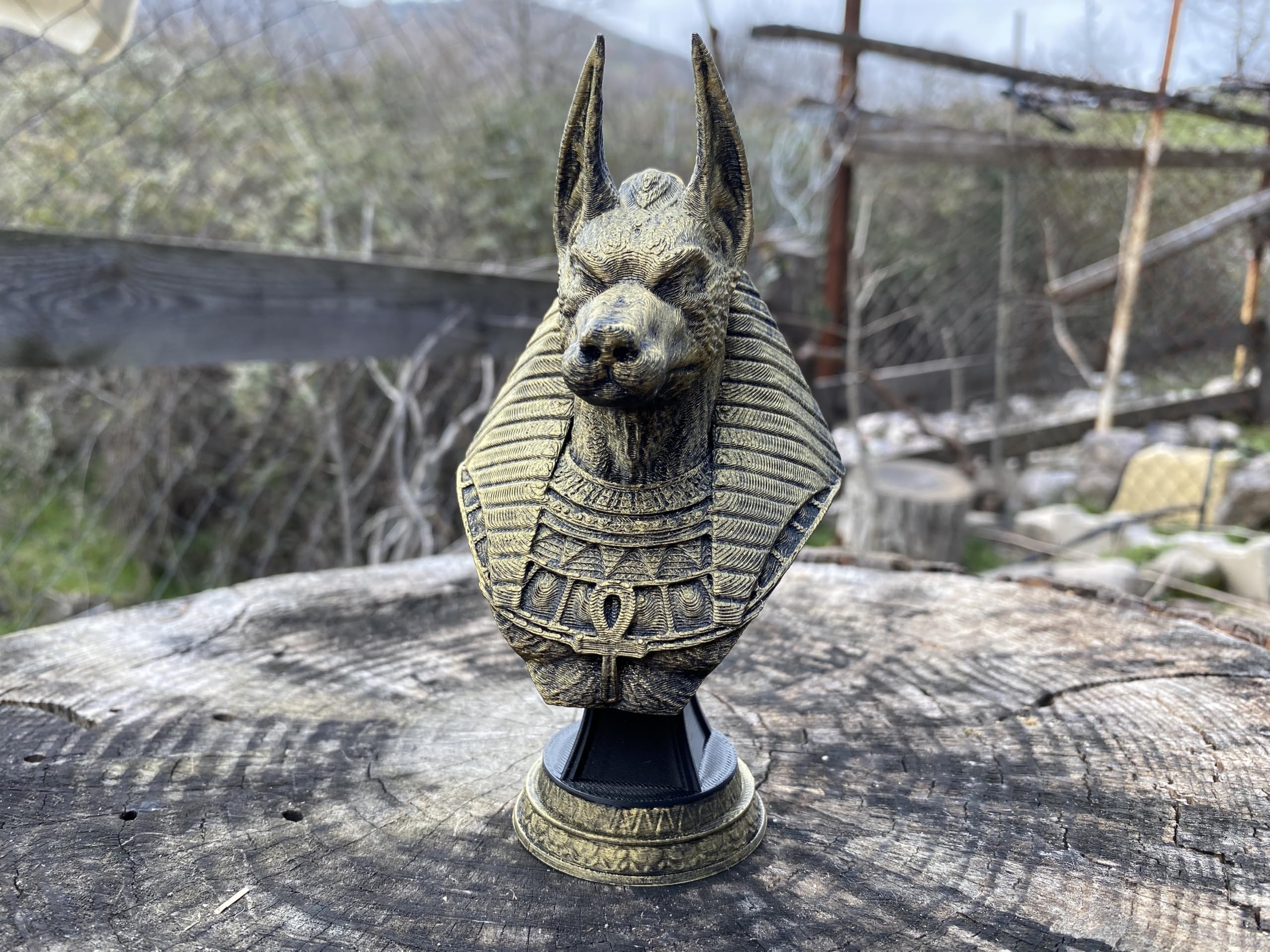 Egyptian god of the dead figurine Anubis bust