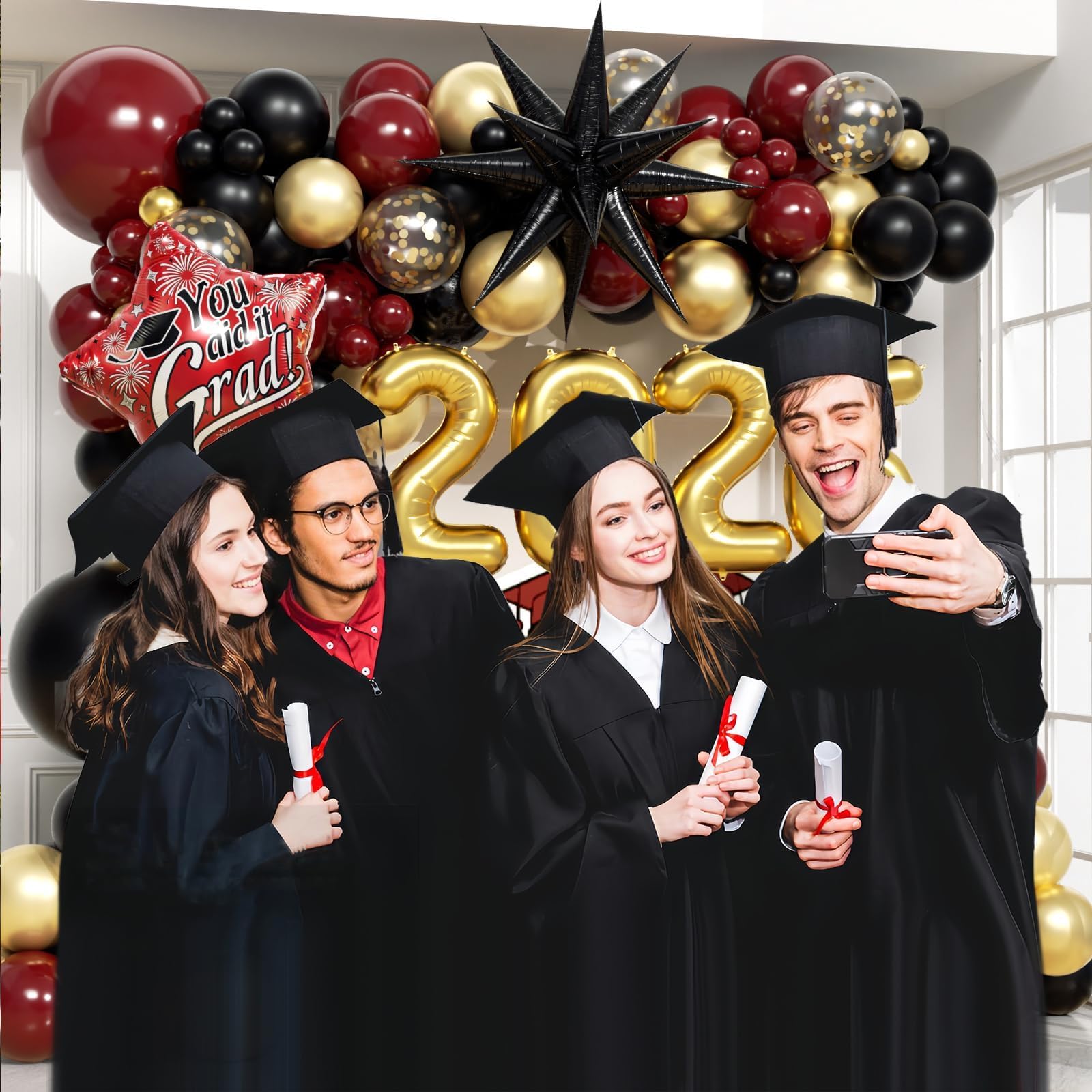 Foil balloons and 2026 numbers in graduation kit