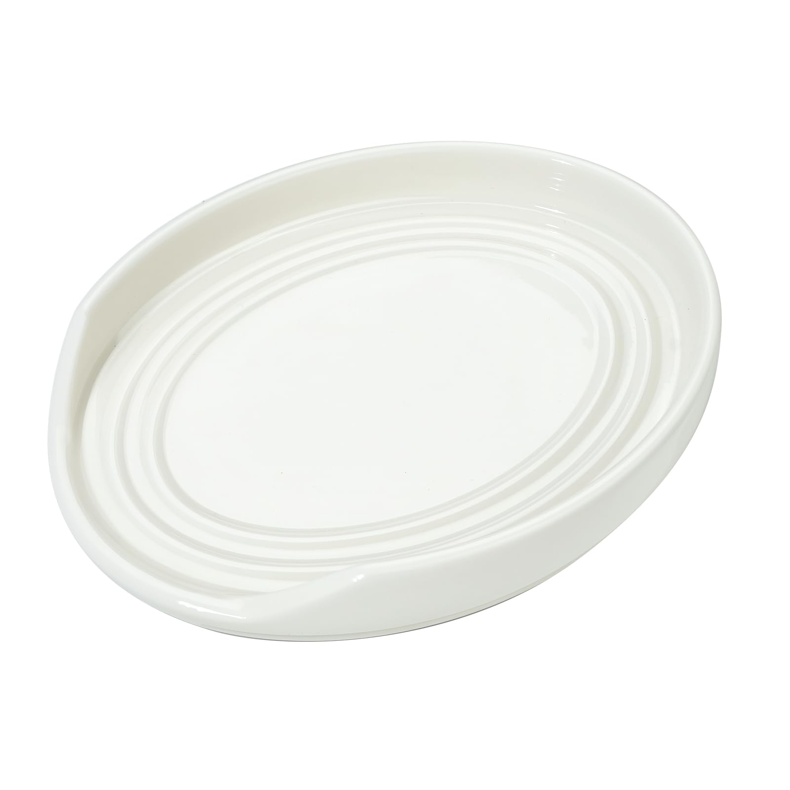 Eichzer Large Ceramic Spoon Rest white finish on kitchen counter