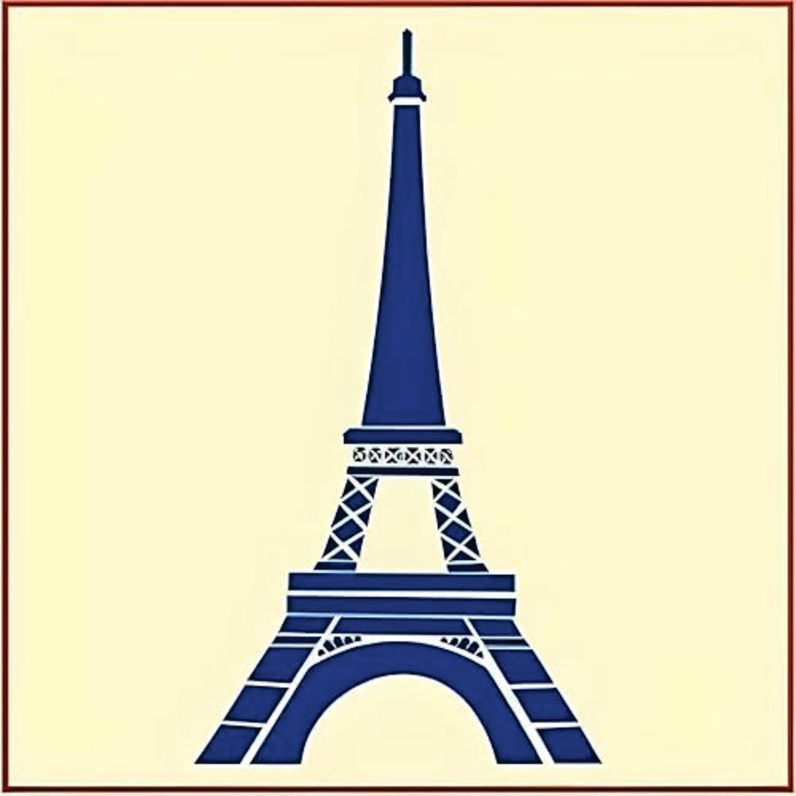 Eiffel Tower silhouette stencil for Paris themed art projects