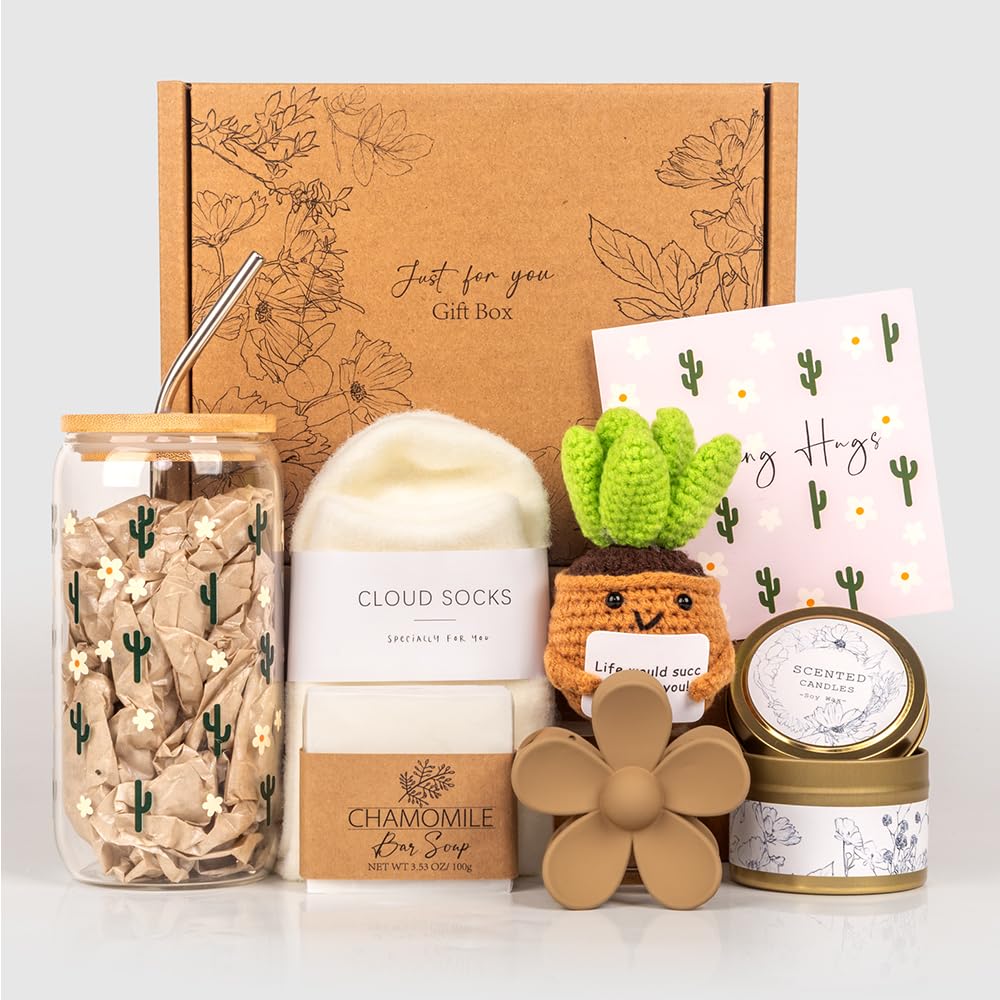 Eight gifts included in the care package for women