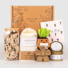 Eight gifts included in the care package for women