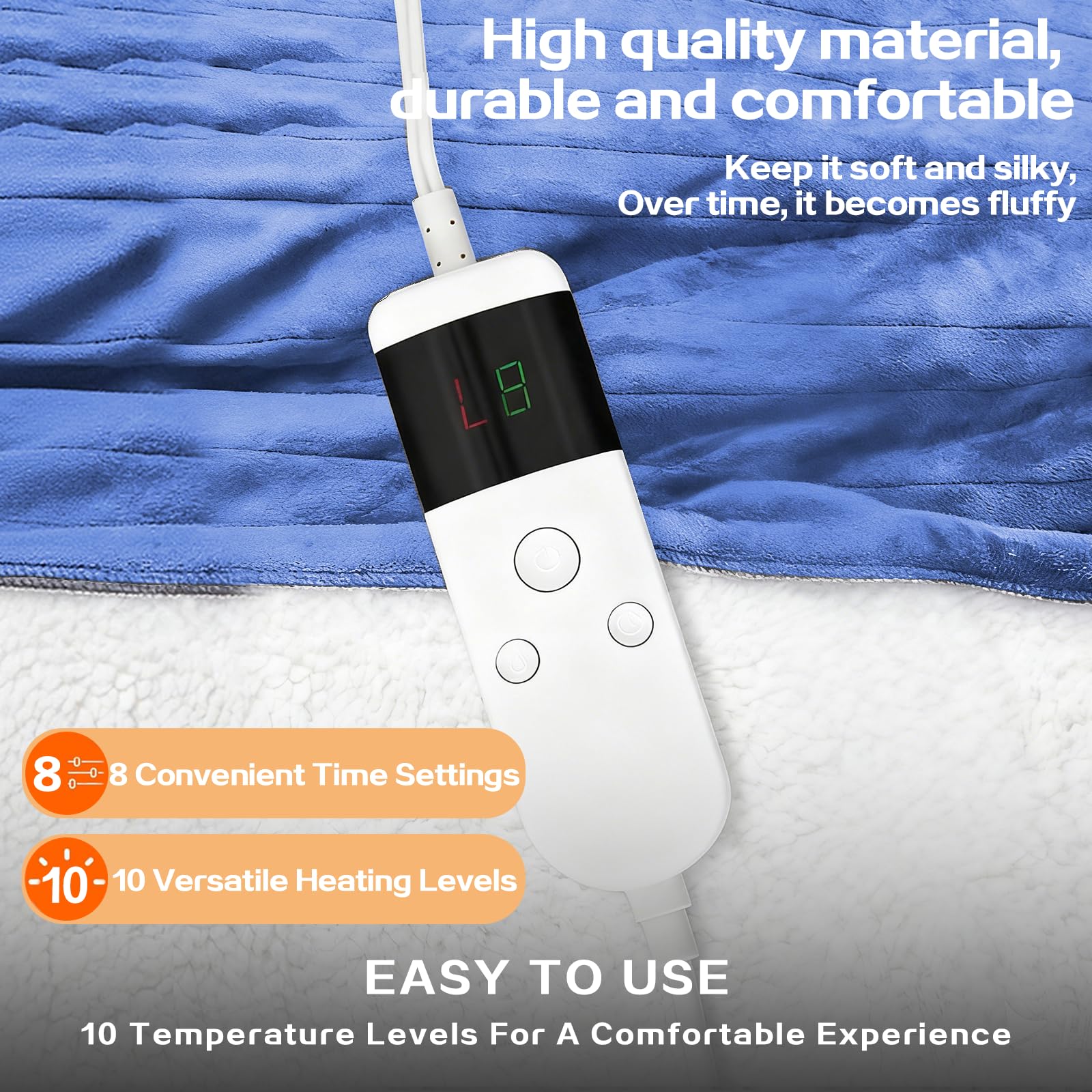 Blanket with 8 hour auto-off feature
