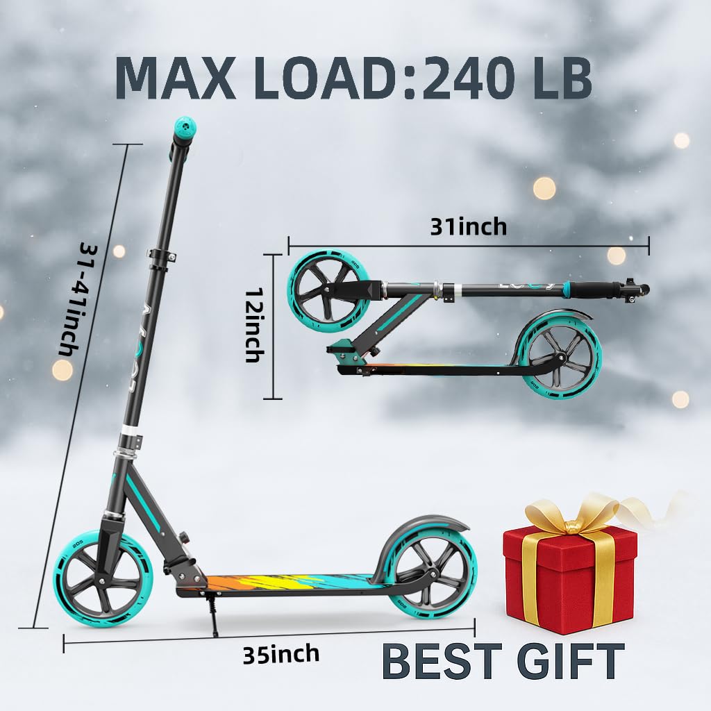 8-inch wheels with rear fender brake for safety