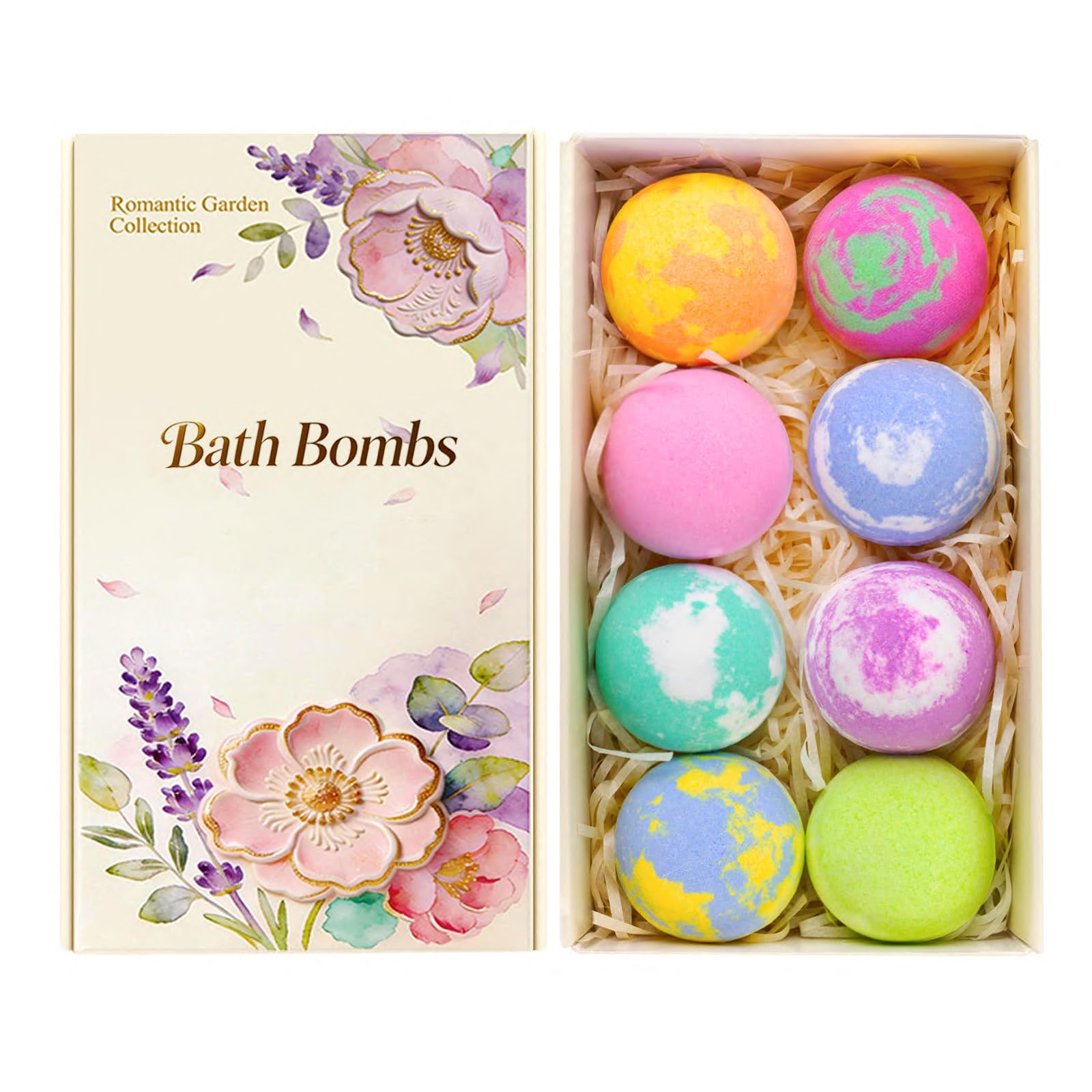 Individually wrapped bath bombs ready to gift