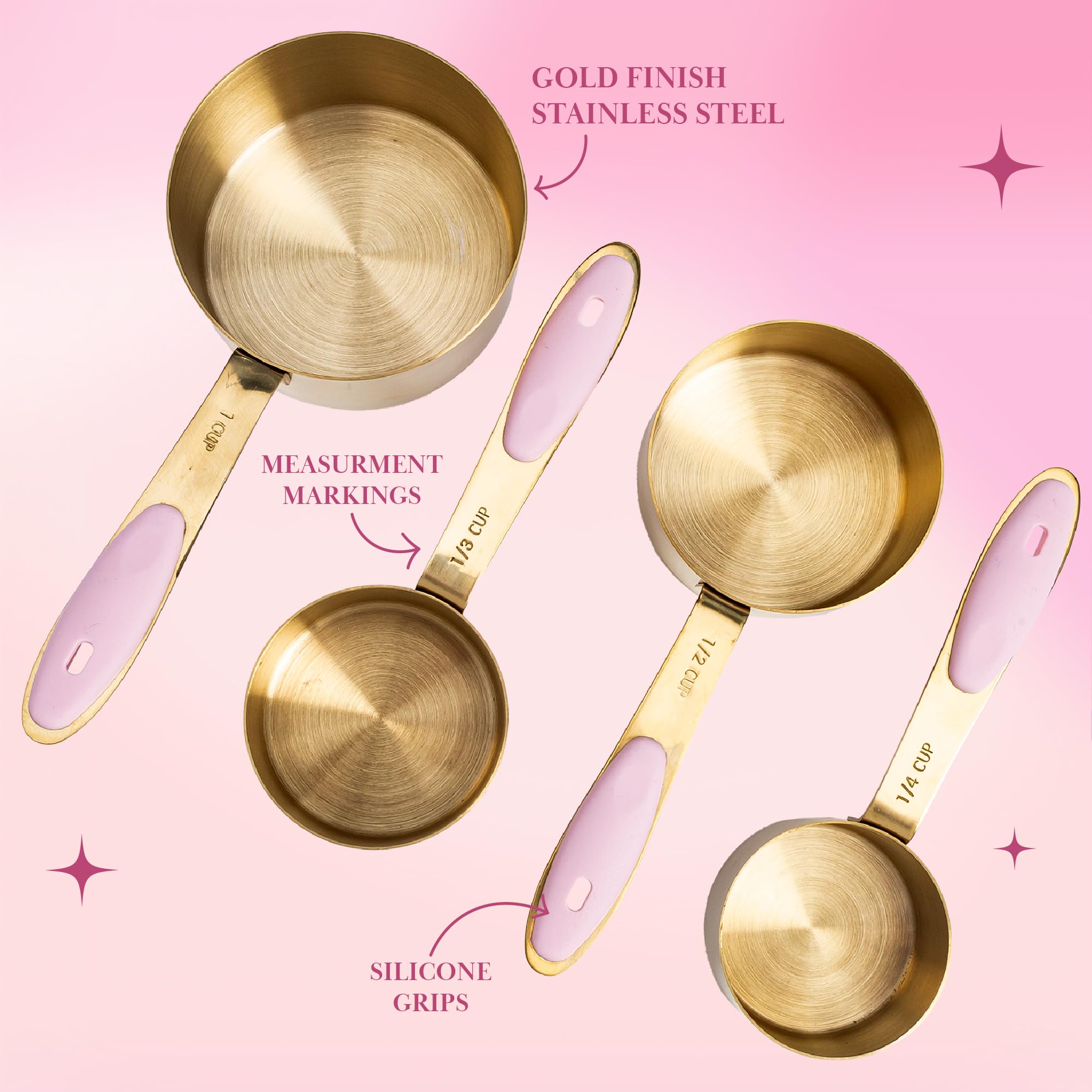 Eight-piece Paris Hilton measuring cups and spoons set for kitchen use