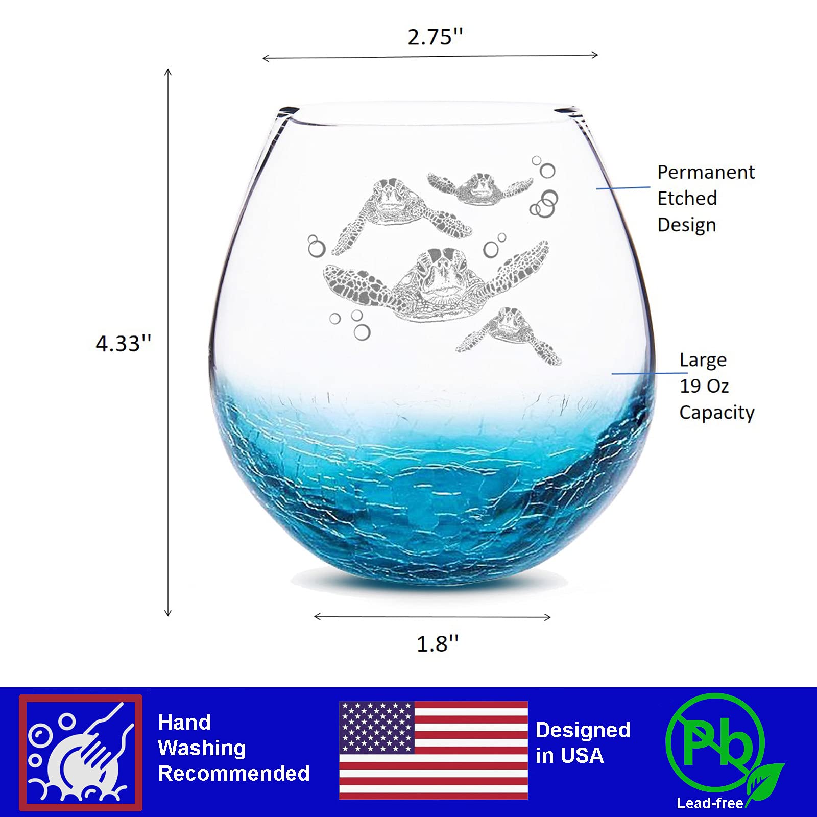 18 ounce wine glass ready for gifting