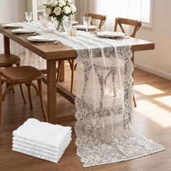 eihpdei 6-pack white lace table runners on table