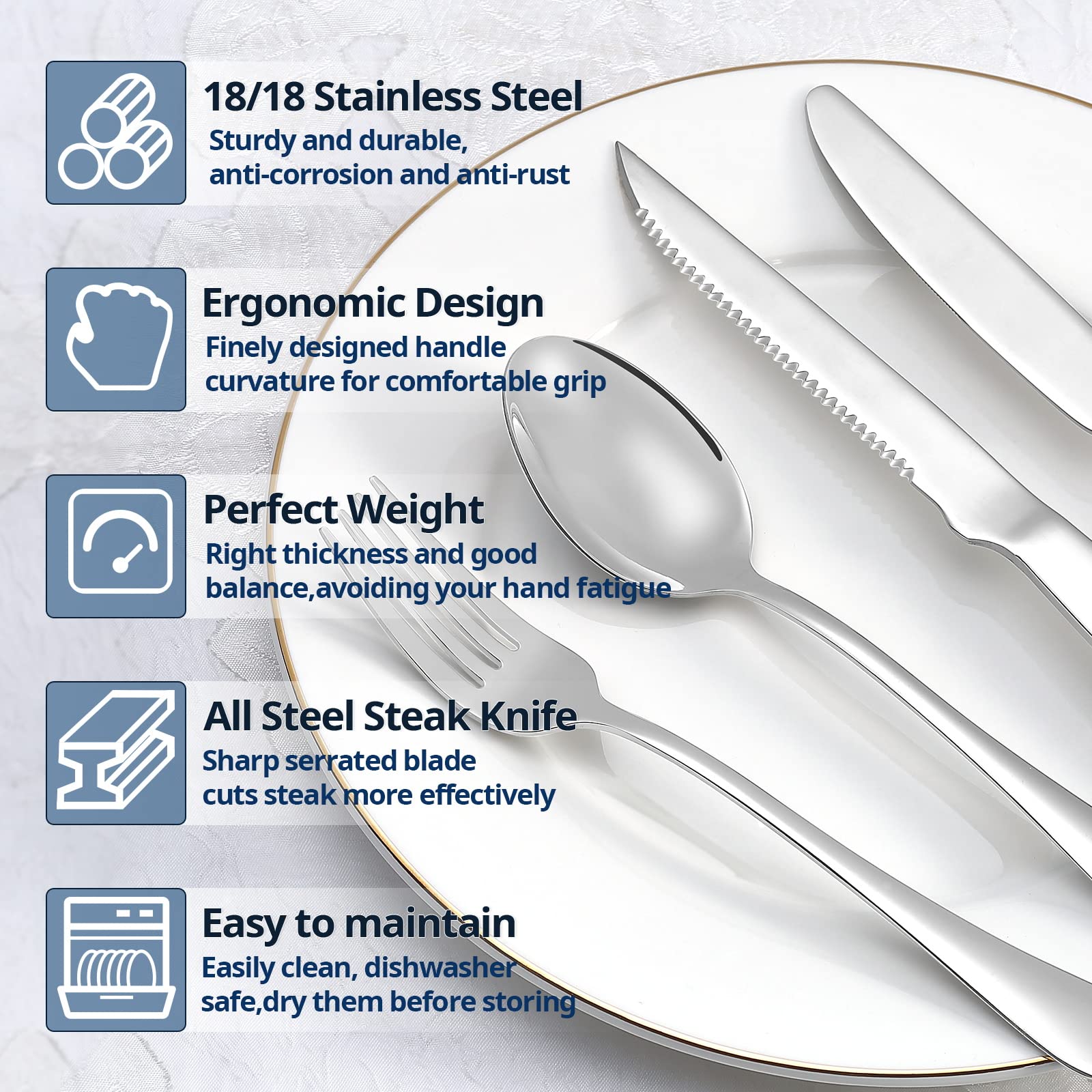 Eisinly dinner knives stainless steel