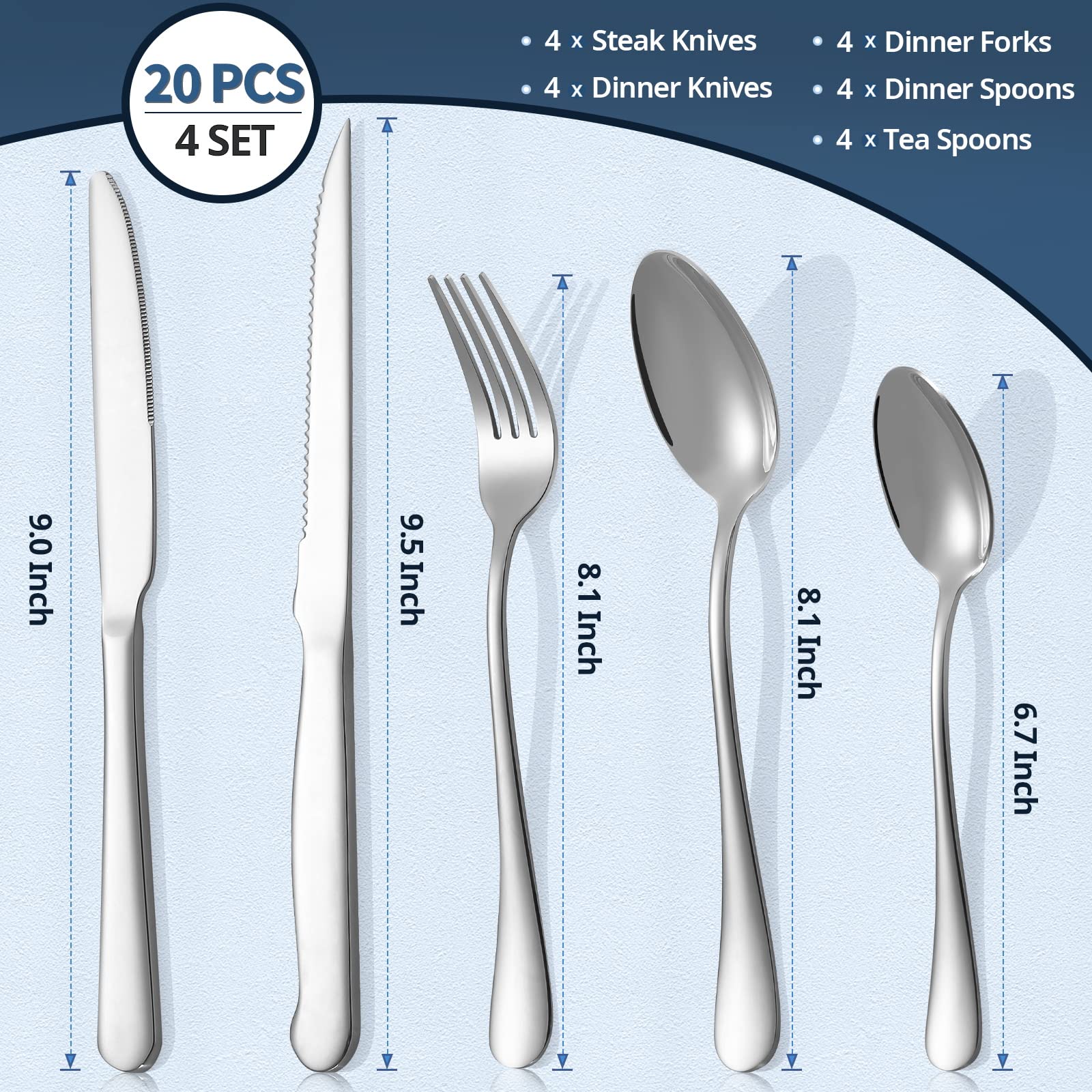 Stainless steel flatware by Eisinly for home use