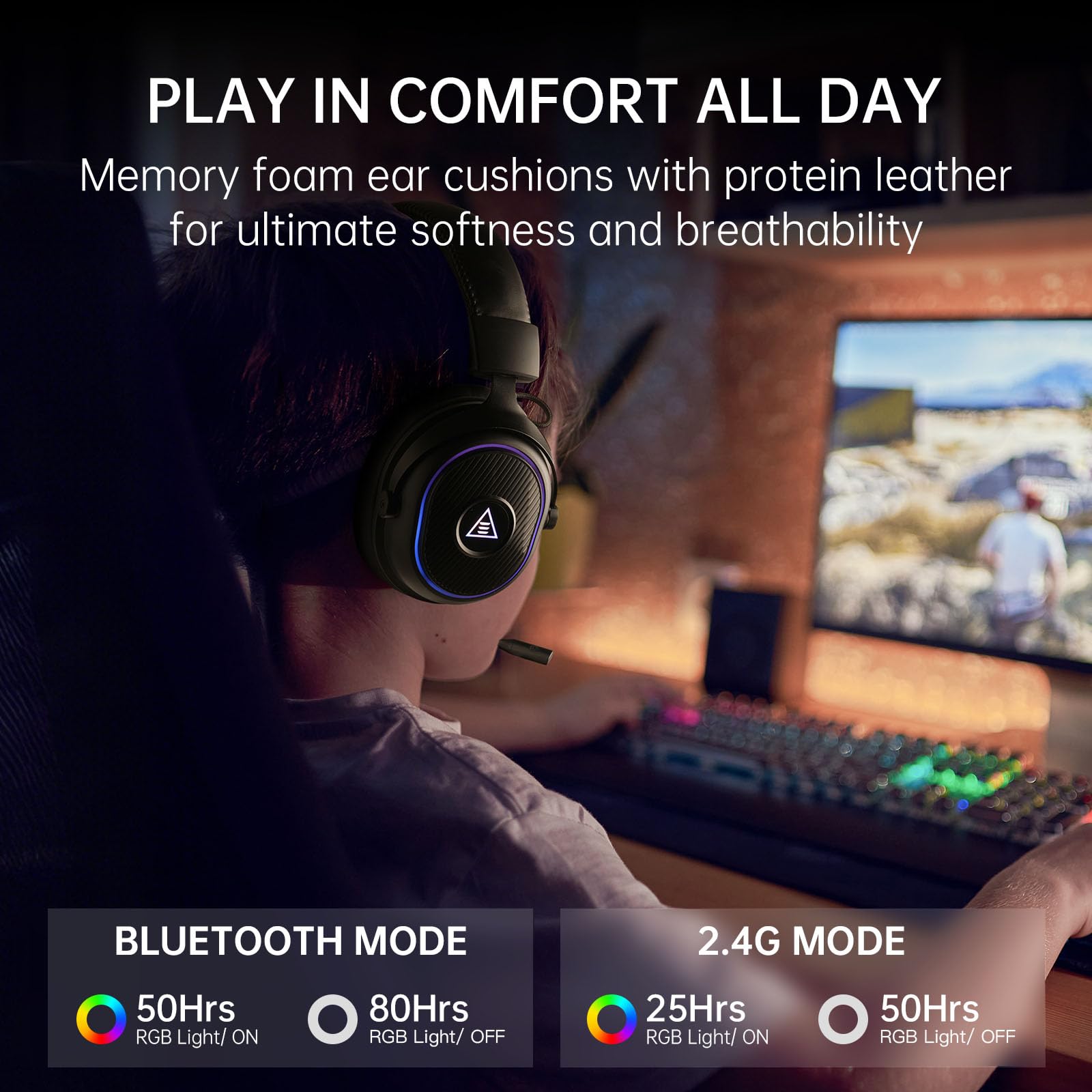 EKSA headset with 50mm drivers for immersive sound