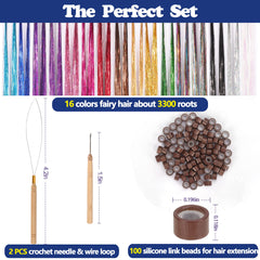 48 inch hair tinsel extensions length from ELASO kit
