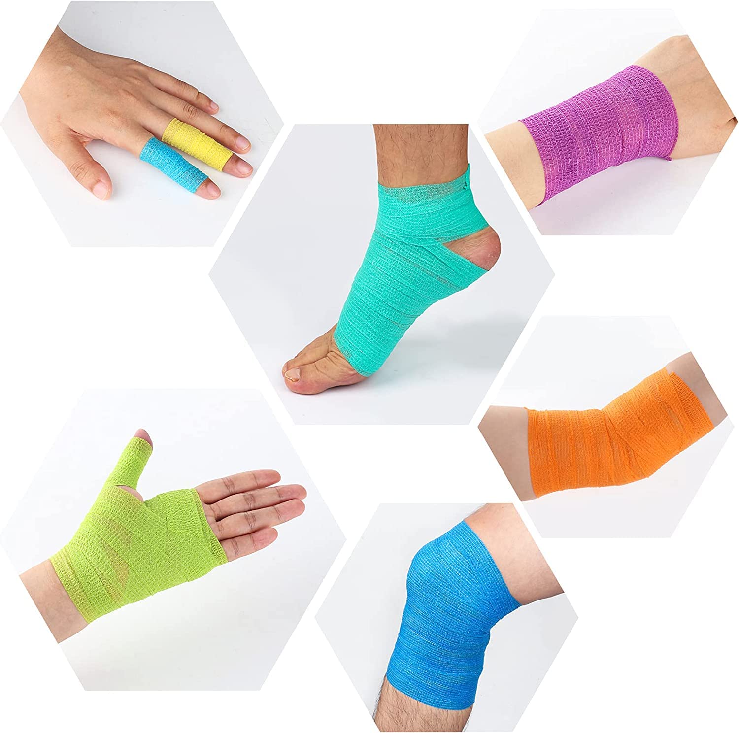 Elastic cohesive wrap self-adhesive for wrists fingers ankles