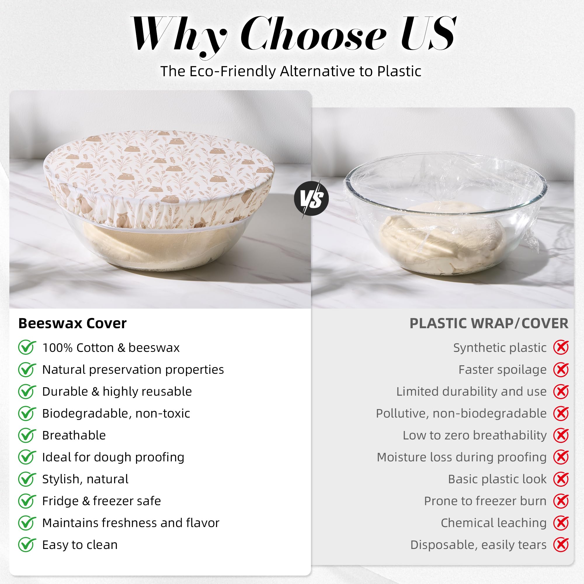 Elastic cotton beeswax bowl cover for bowls and jars