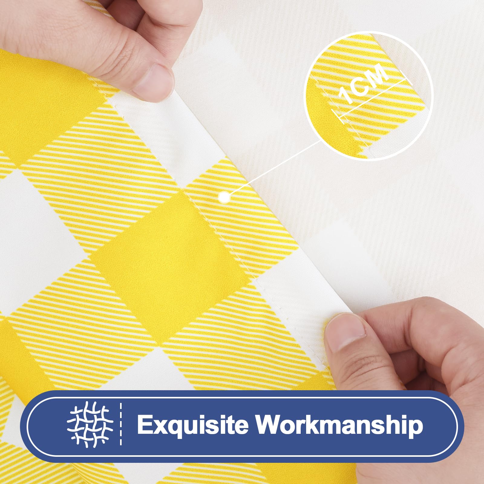 Elastic fitted edge around table with tablecloth