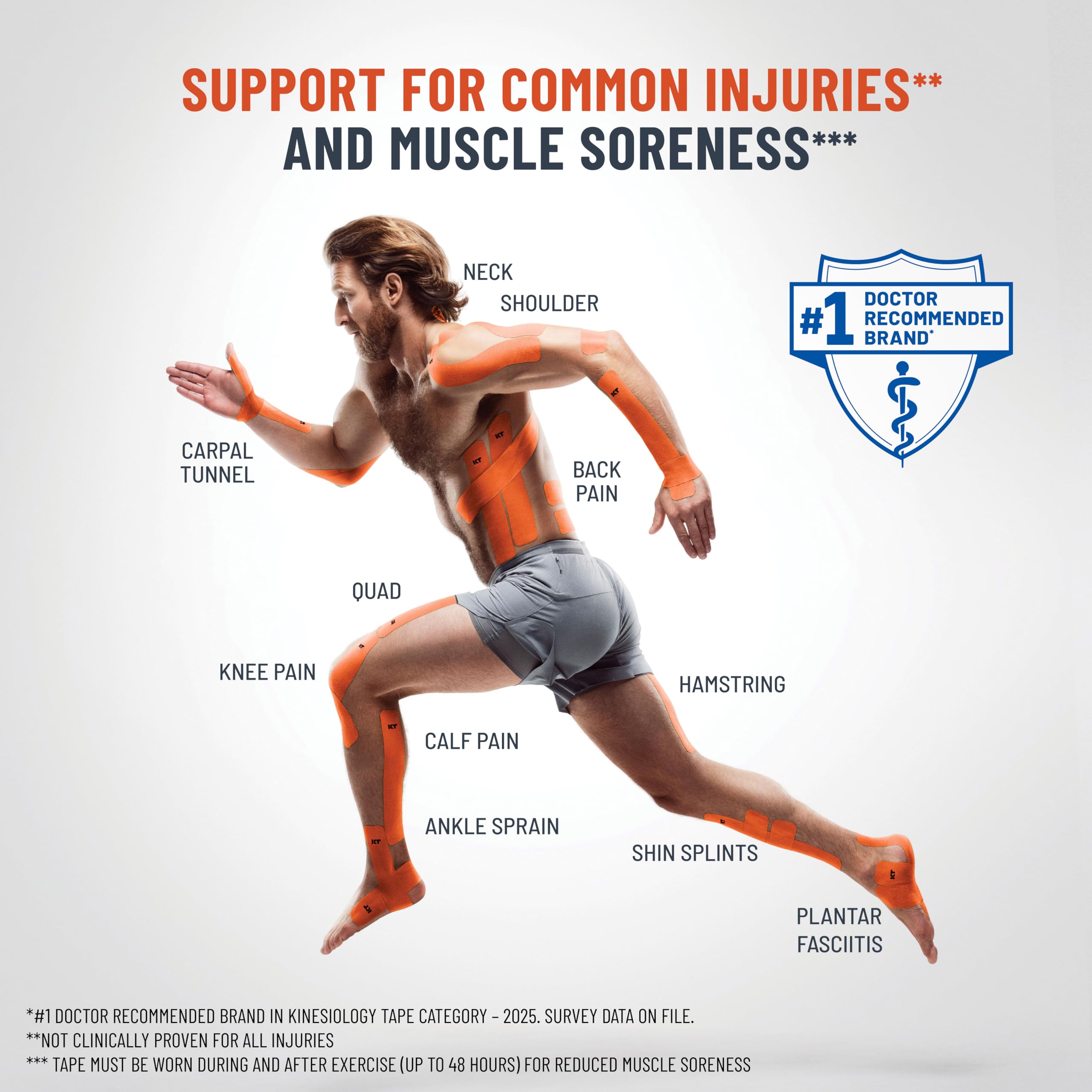 Elastic cotton KT Tape for muscle joint support