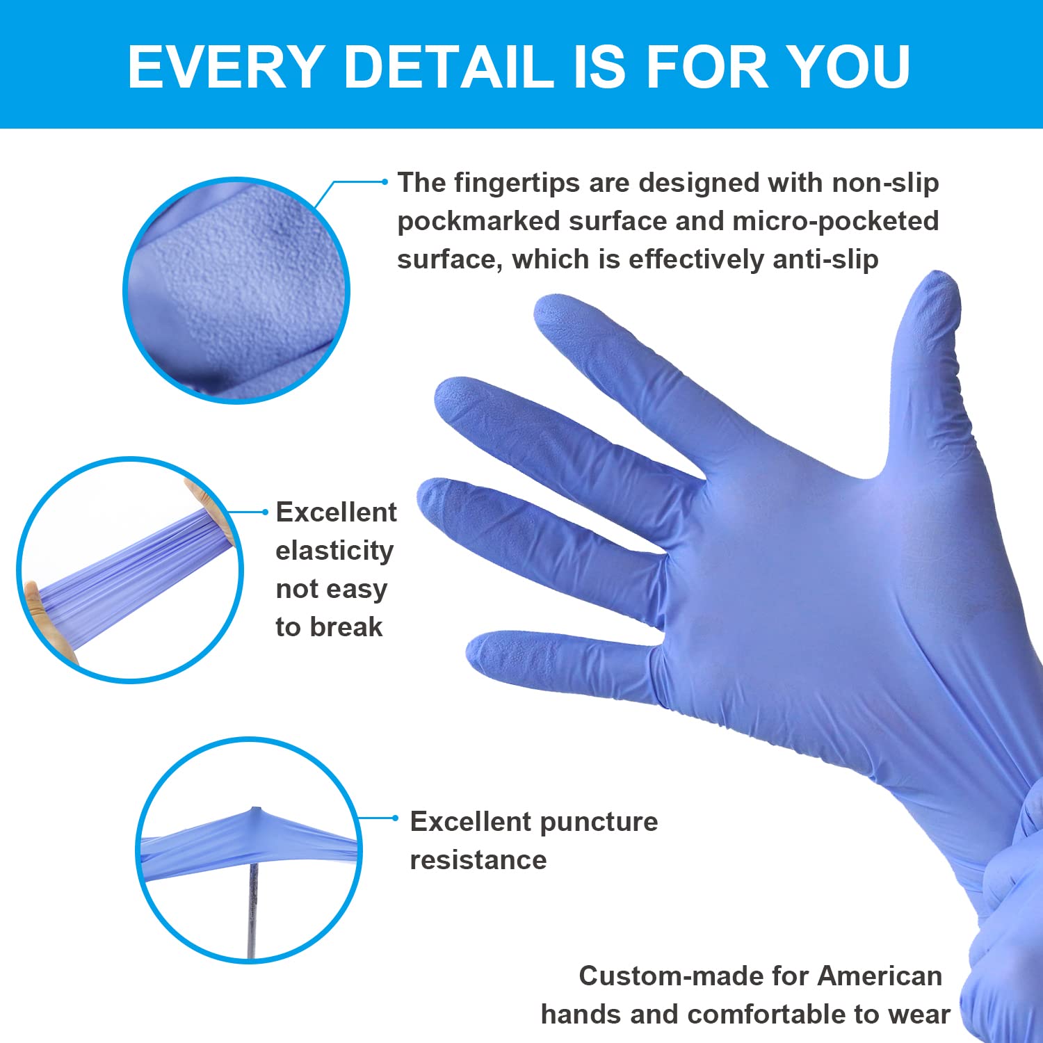 elastic nitrile gloves comfortable for extended wear