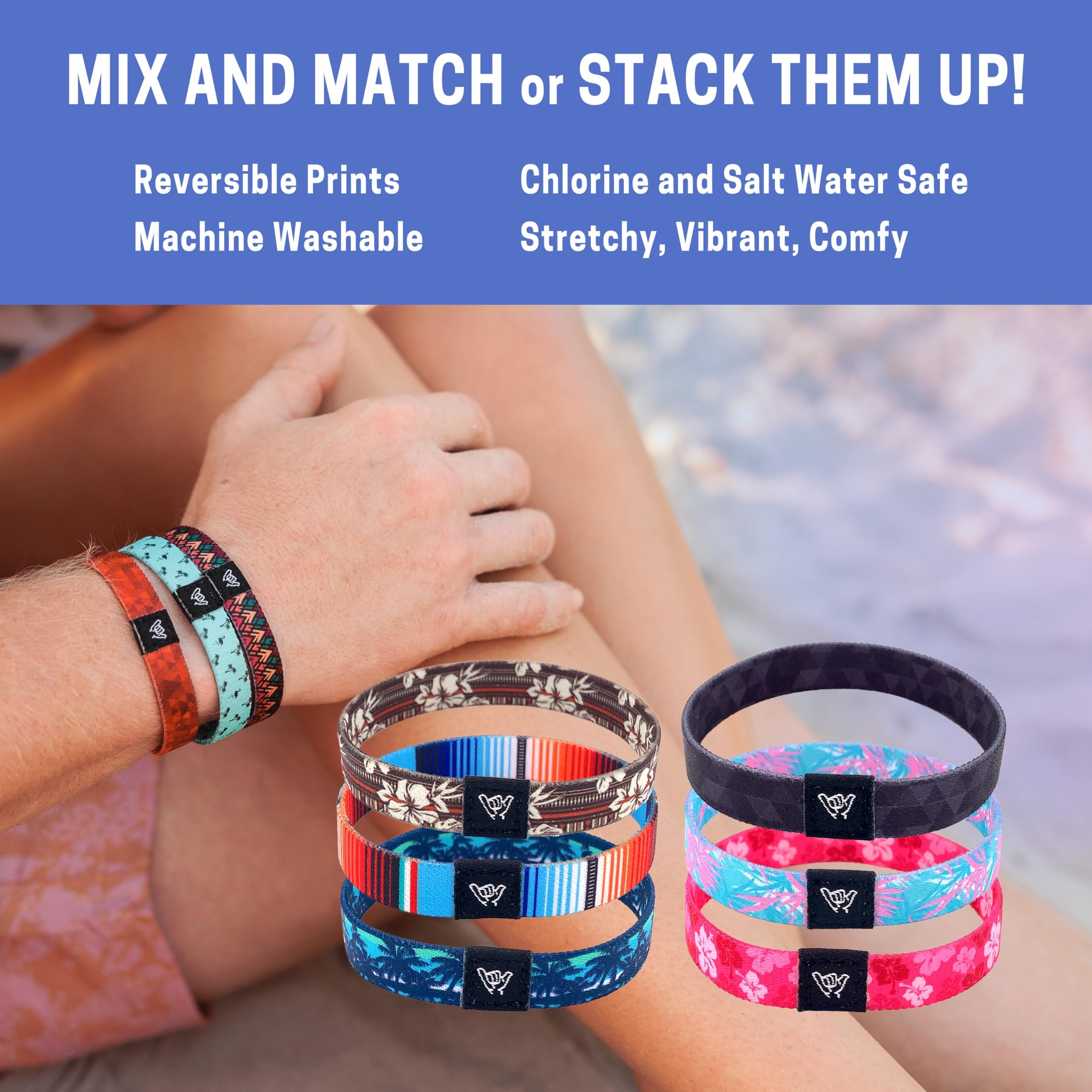 Elastic polyester bracelet lightweight durable material