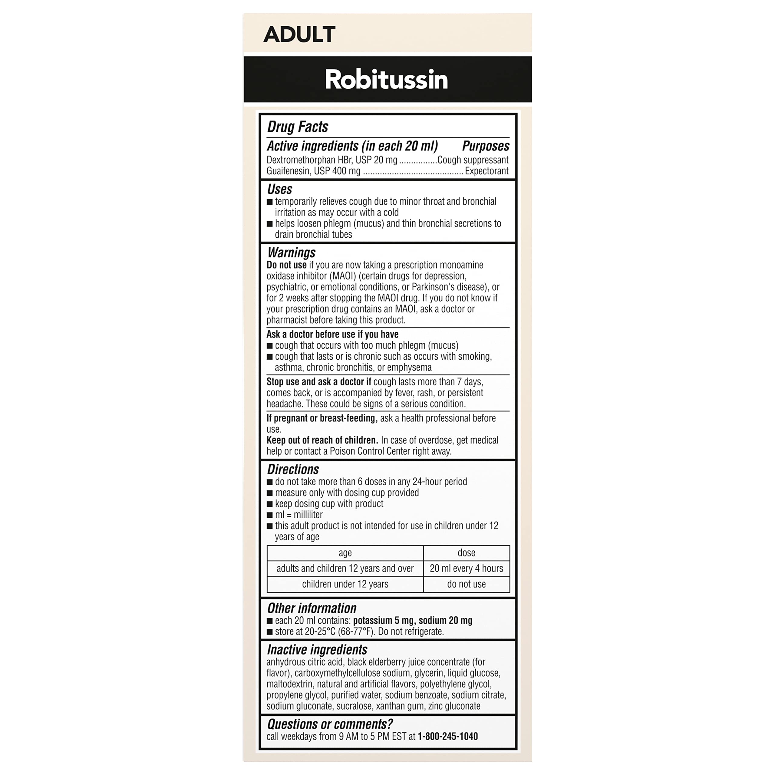 Robitussin DM maximum-strength elderberry cough medicine 8oz
